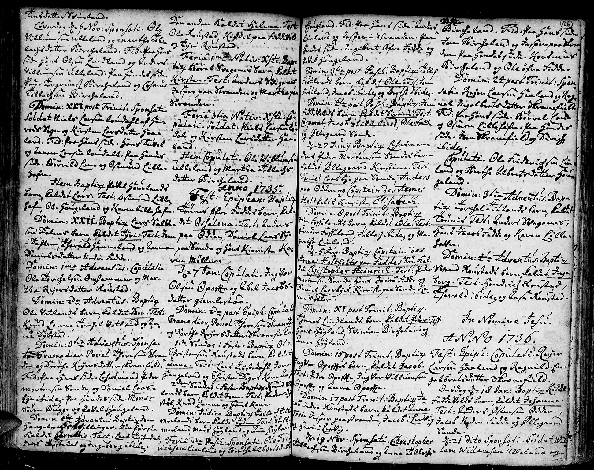 Kvinesdal sokneprestkontor, AV/SAK-1111-0026/F/Fa/Fab/L0001: Parish register (official) no. A 1 /2, 1710-1788, p. 106