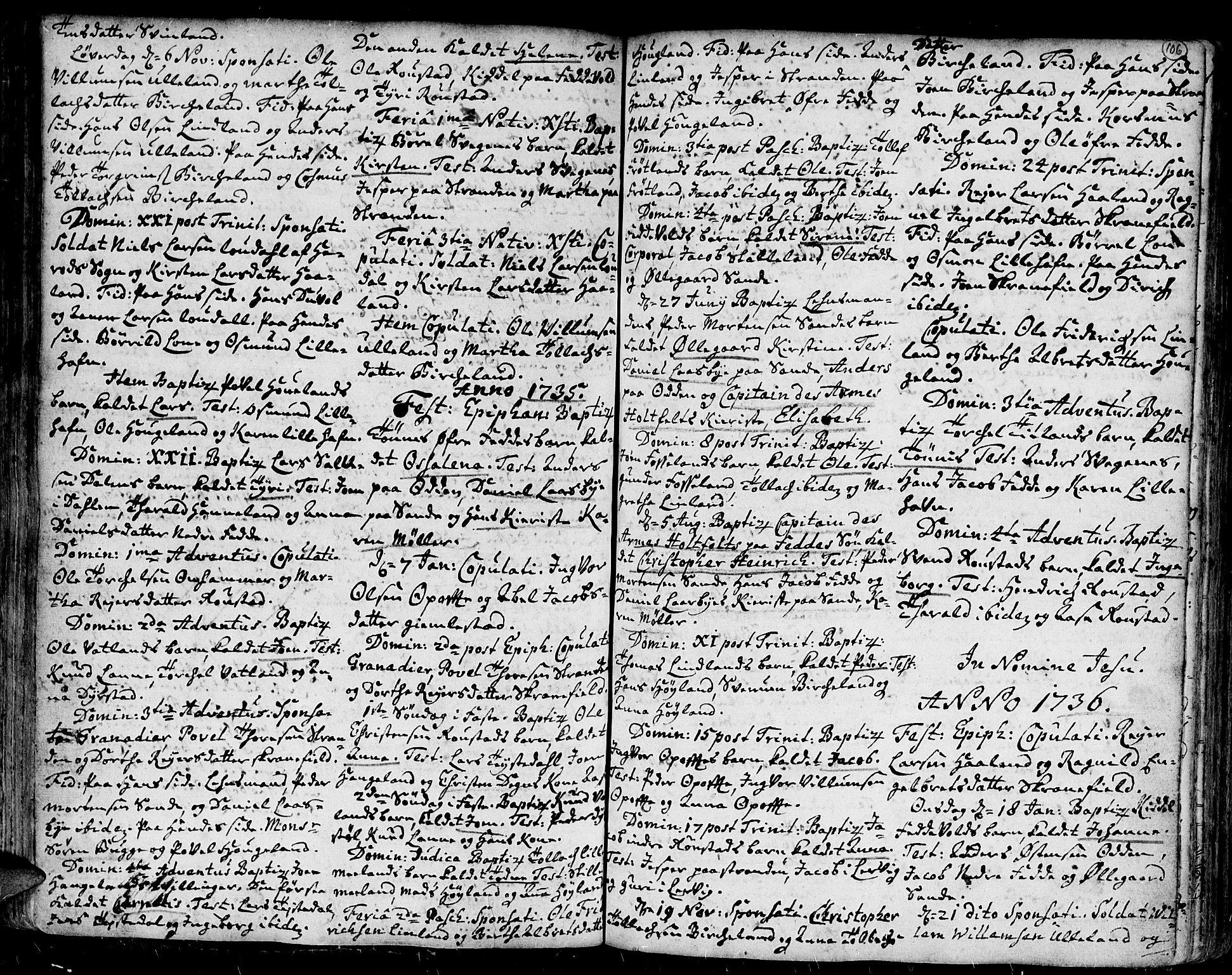 Kvinesdal sokneprestkontor, SAK/1111-0026/F/Fa/Fab/L0001: Parish register (official) no. A 1 /2, 1710-1788, p. 106