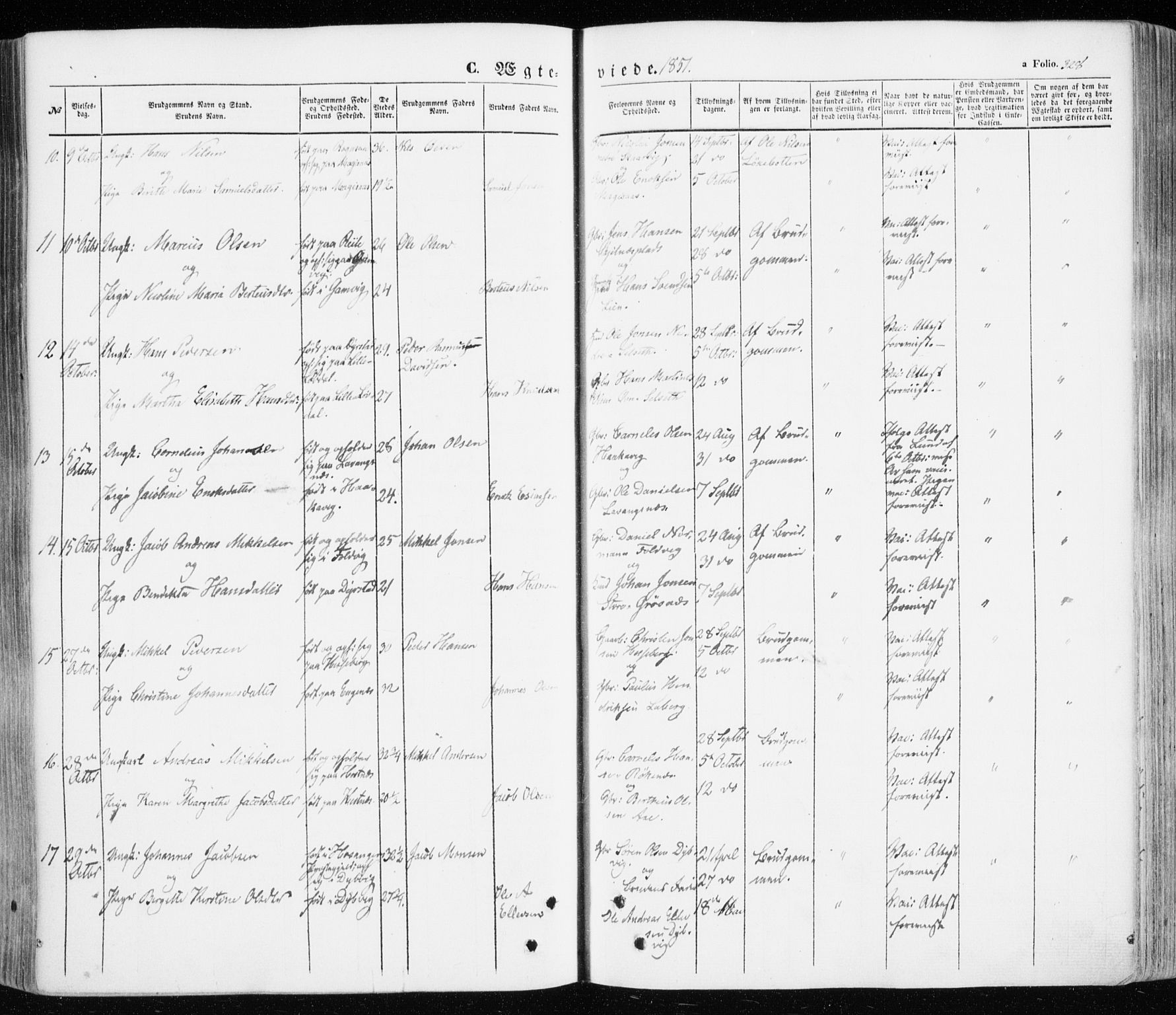 Ibestad sokneprestembete, SATØ/S-0077/H/Ha/Haa/L0008kirke: Parish register (official) no. 8, 1850-1859, p. 328