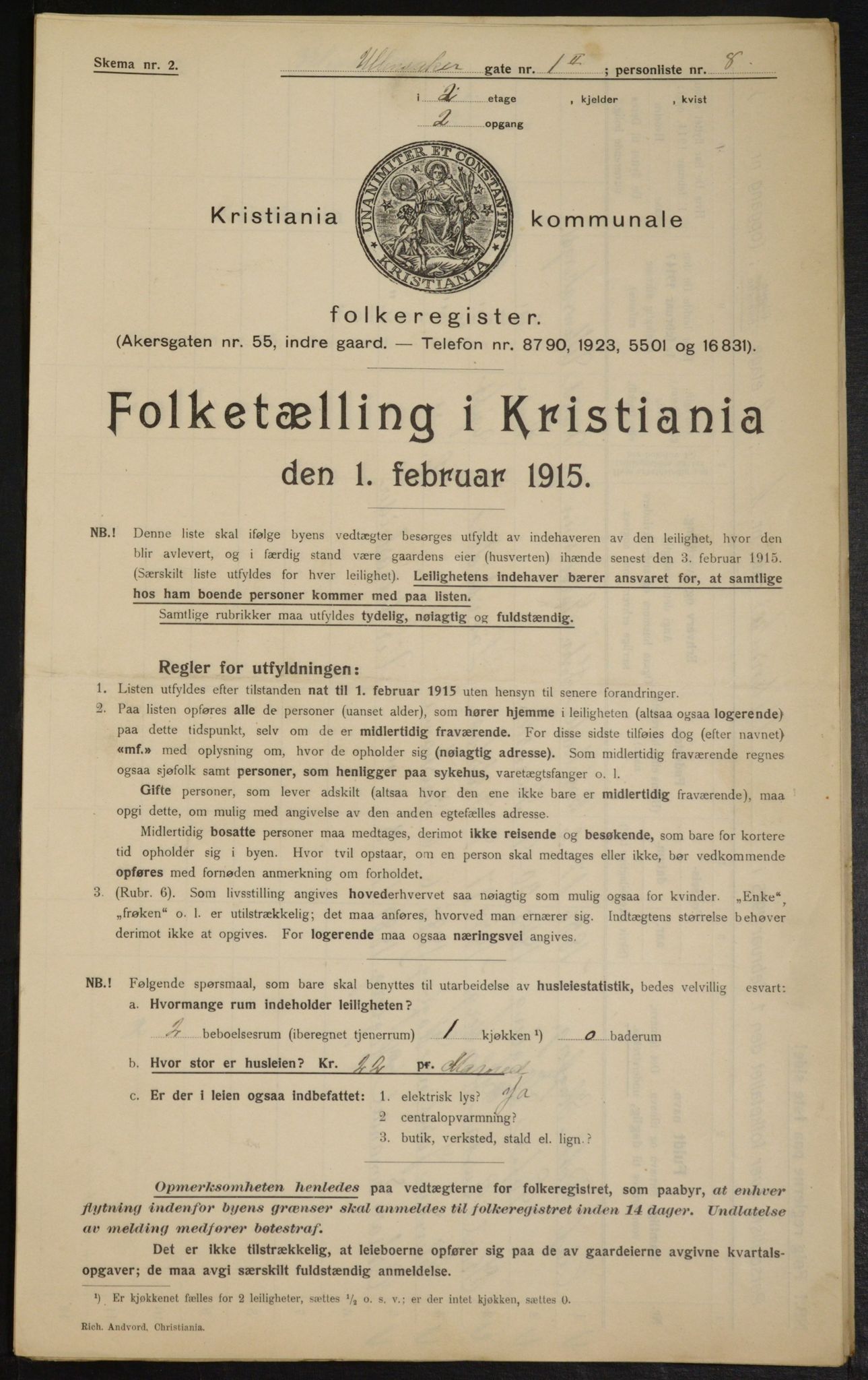 OBA, Municipal Census 1915 for Kristiania, 1915, p. 119338