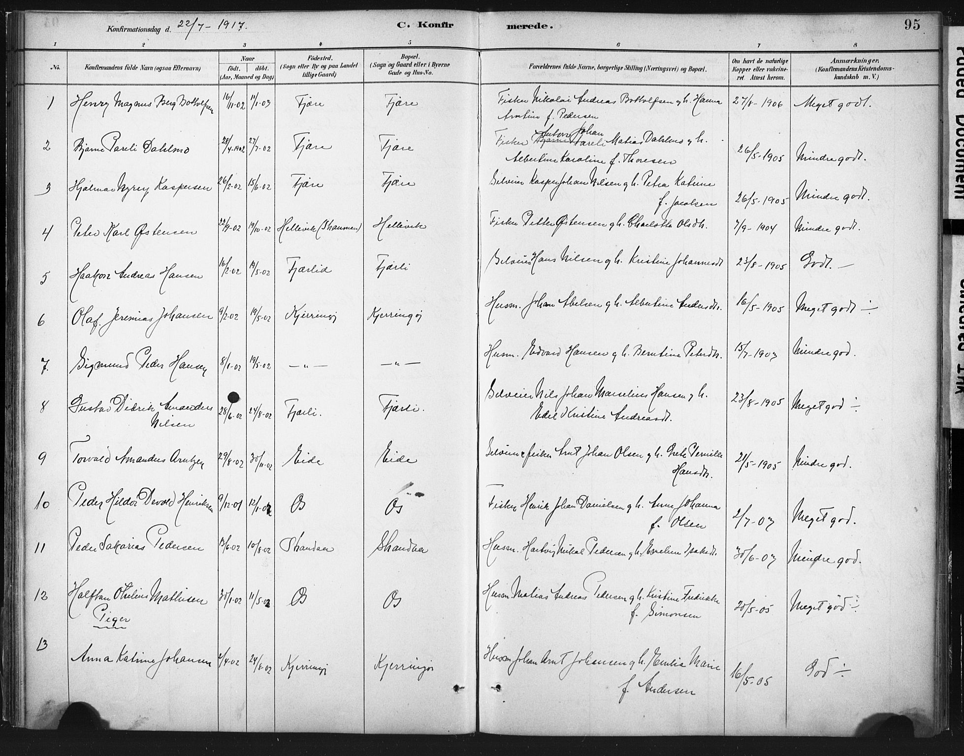 Ministerialprotokoller, klokkerbøker og fødselsregistre - Nordland, AV/SAT-A-1459/803/L0071: Parish register (official) no. 803A01, 1881-1897, p. 95