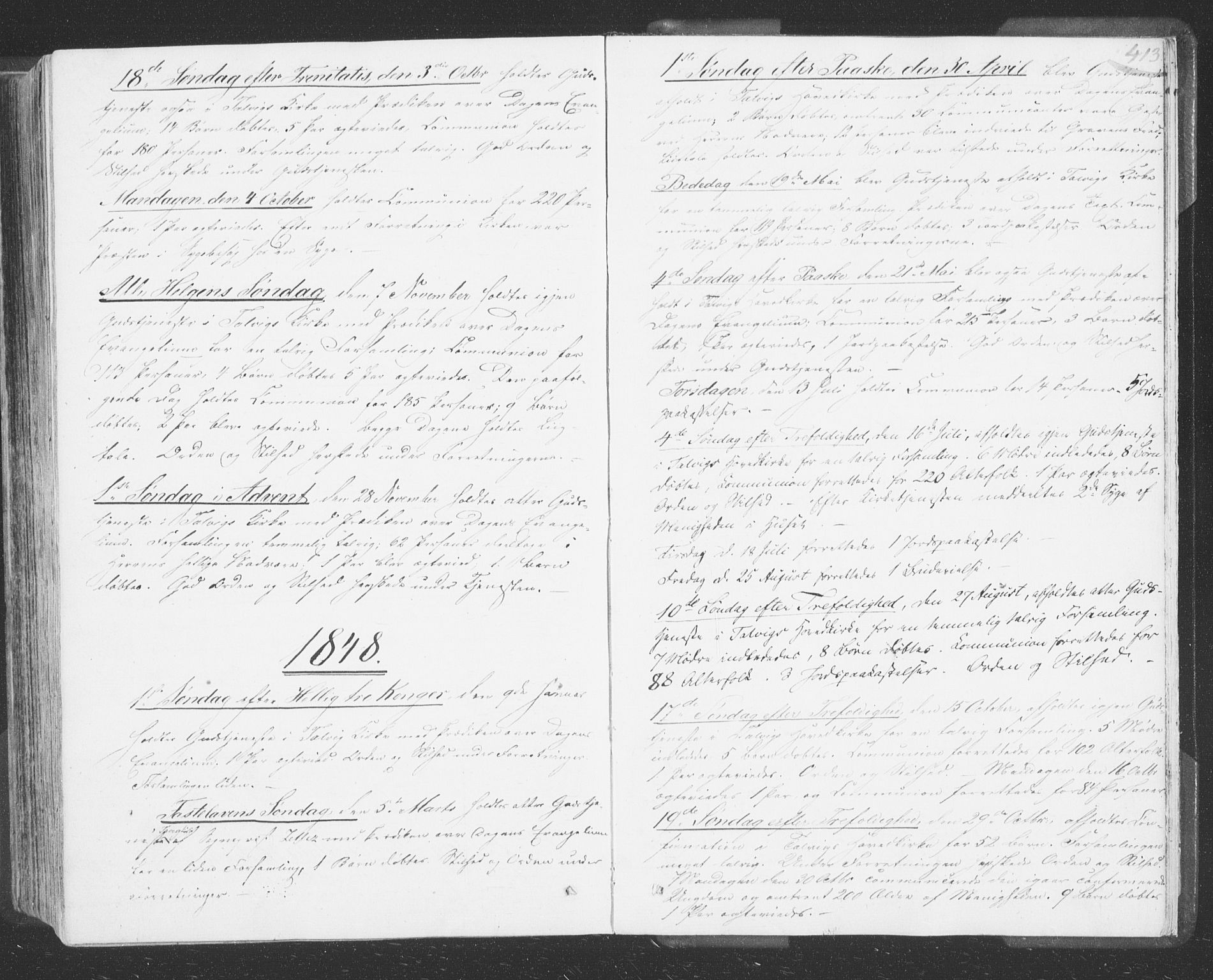 Talvik sokneprestkontor, SATØ/S-1337/H/Ha/L0009kirke: Parish register (official) no. 9, 1837-1852, p. 413