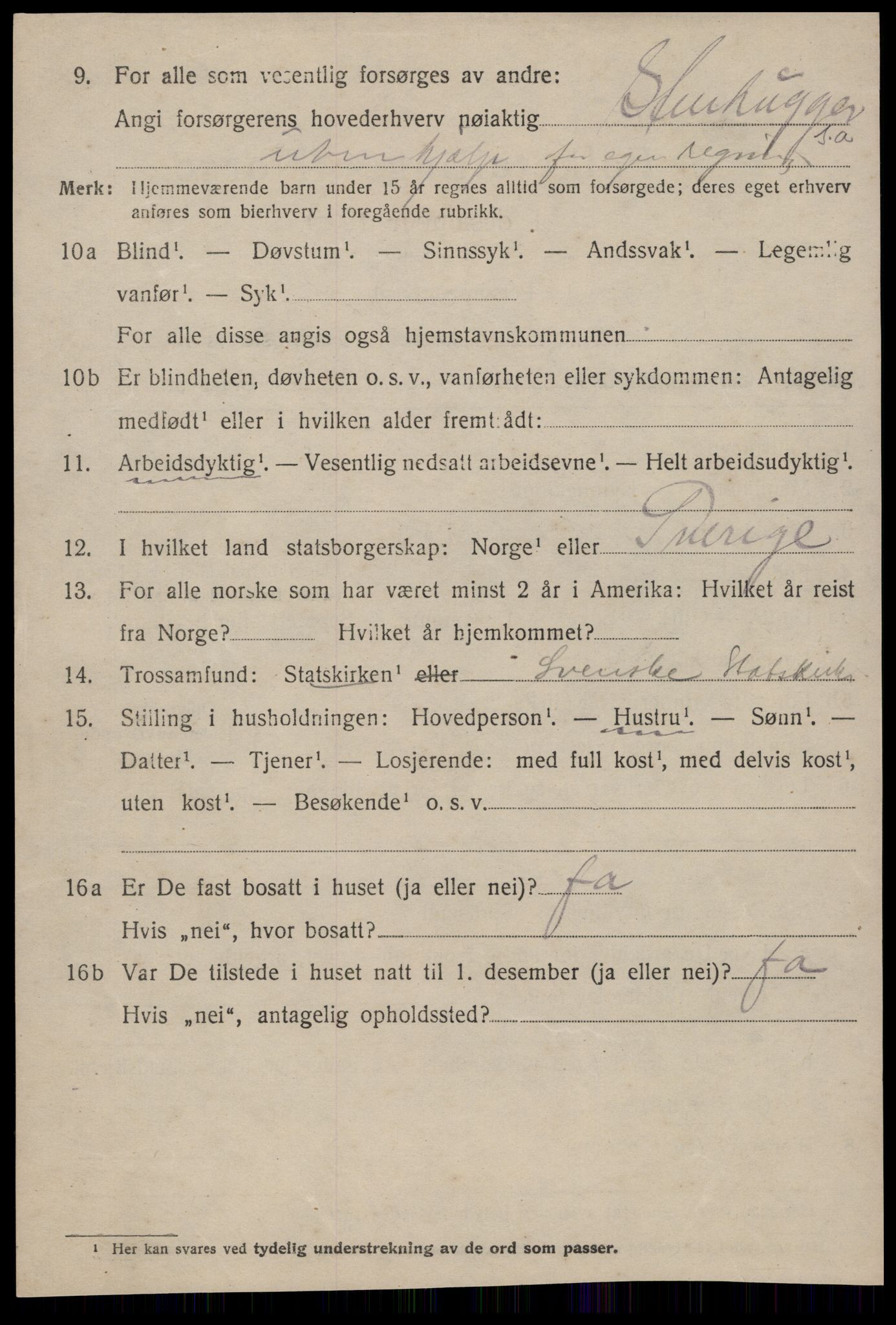 SAT, 1920 census for Sunndal, 1920, p. 1101