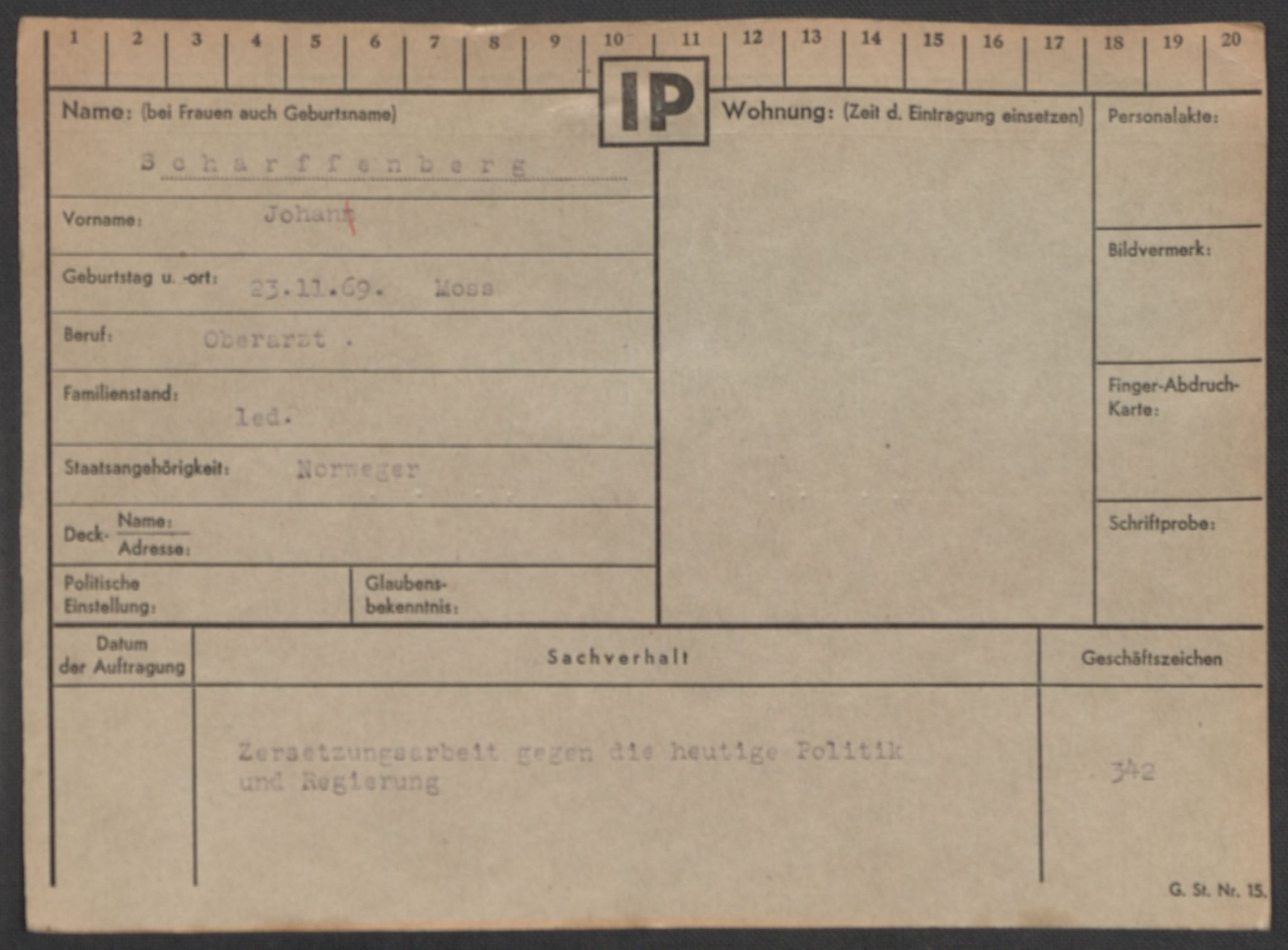 Befehlshaber der Sicherheitspolizei und des SD, AV/RA-RAFA-5969/E/Ea/Eaa/L0009: Register over norske fanger i Møllergata 19: Ru-Sy, 1940-1945, p. 380