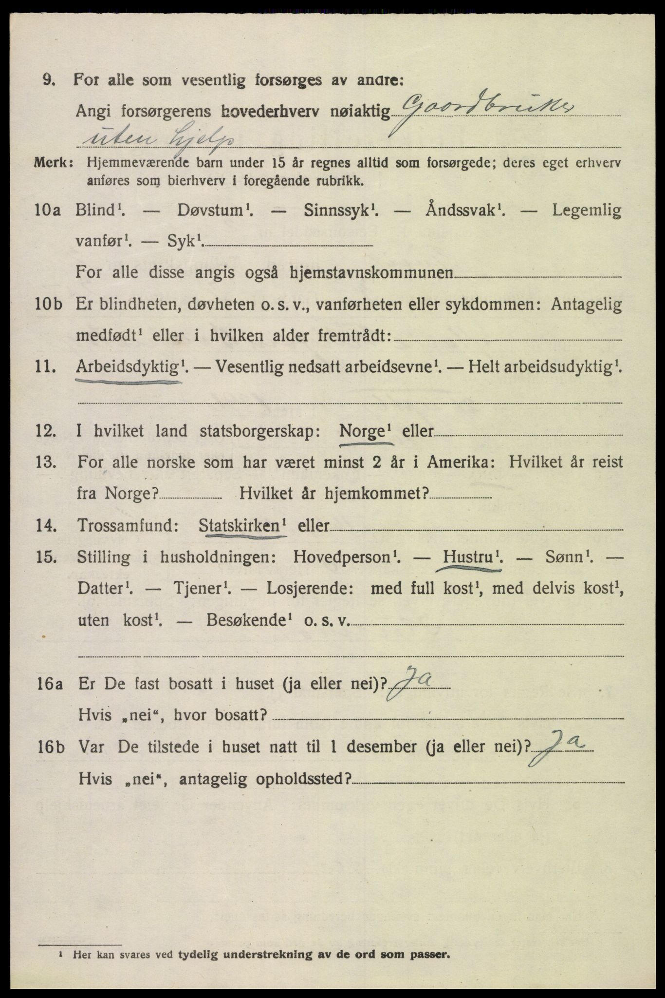 SAK, 1920 census for Tveit, 1920, p. 1245