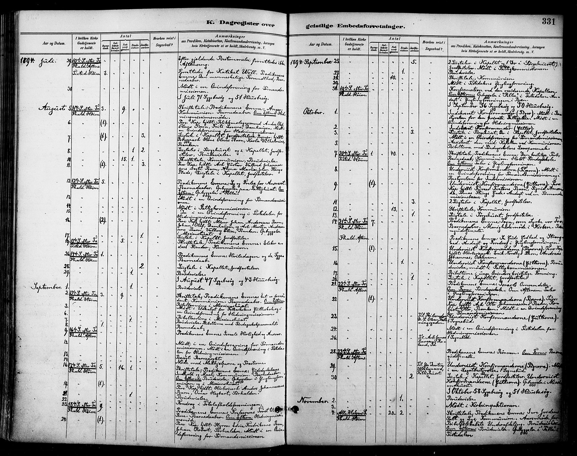 Halden prestekontor Kirkebøker, AV/SAO-A-10909/F/Fa/L0014: Parish register (official) no. I 14, 1890-1906, p. 331