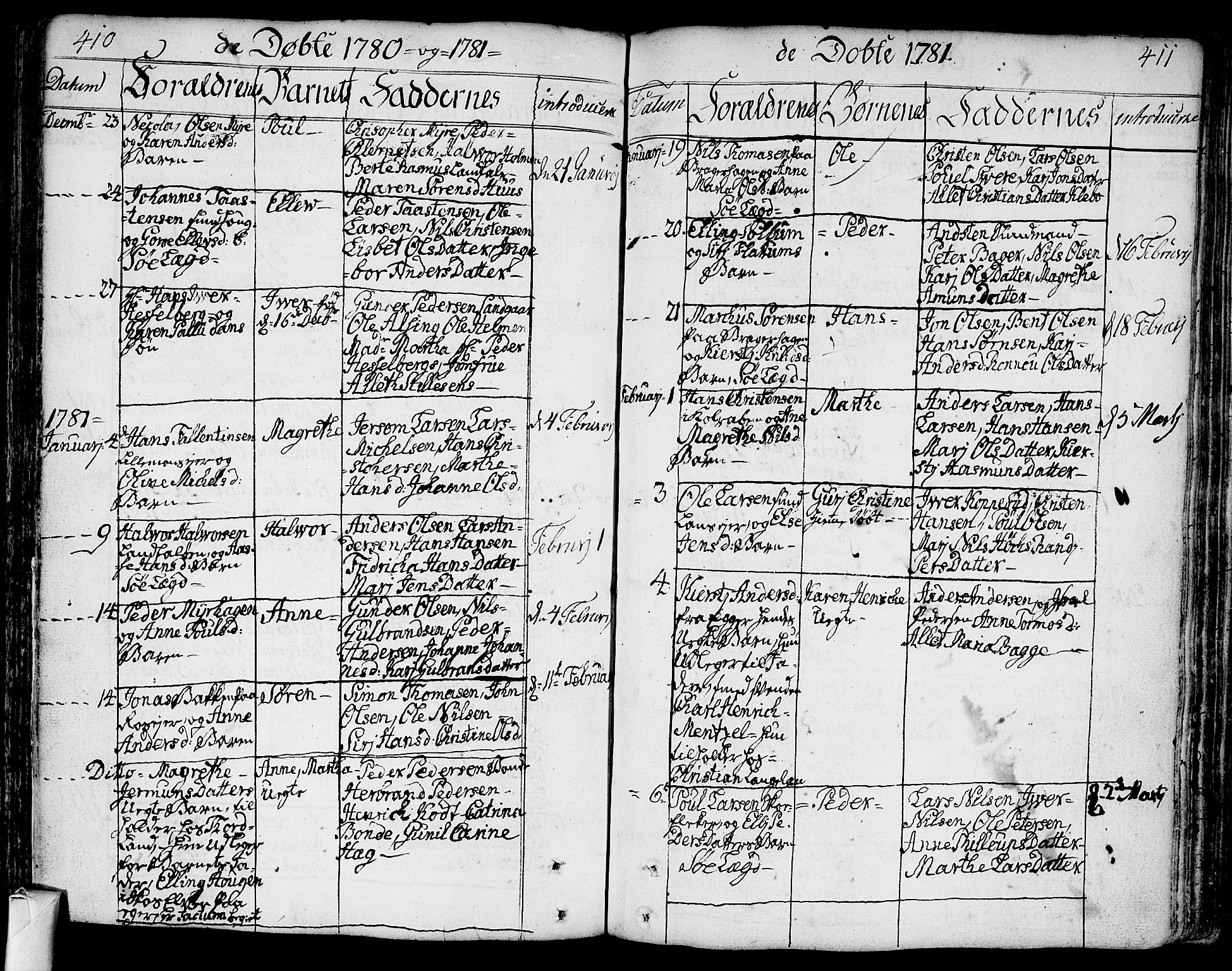 Bragernes kirkebøker, SAKO/A-6/F/Fa/L0005: Parish register (official) no. I 5, 1759-1781, p. 410-411