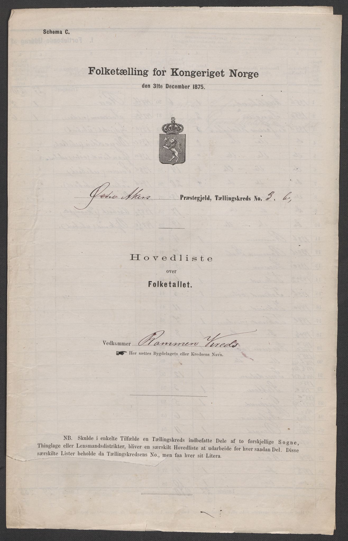 RA, 1875 census for 0218bP Østre Aker, 1875, p. 36