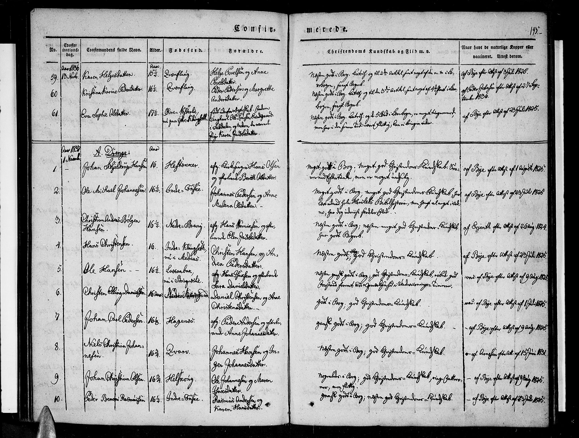 Ministerialprotokoller, klokkerbøker og fødselsregistre - Nordland, AV/SAT-A-1459/852/L0737: Parish register (official) no. 852A07, 1833-1849, p. 145