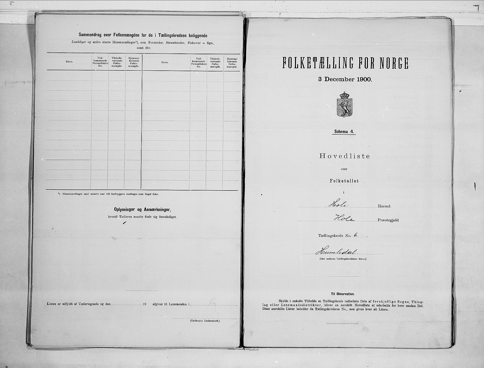 RA, 1900 census for Hole, 1900, p. 14