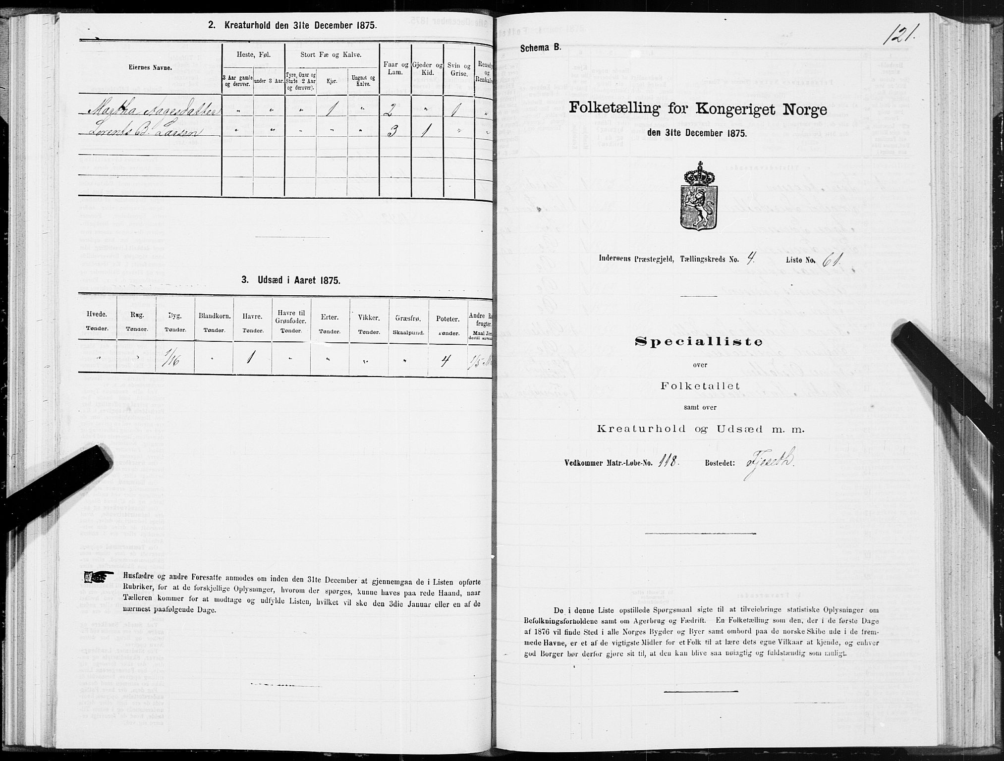 SAT, 1875 census for 1729P Inderøy, 1875, p. 3121