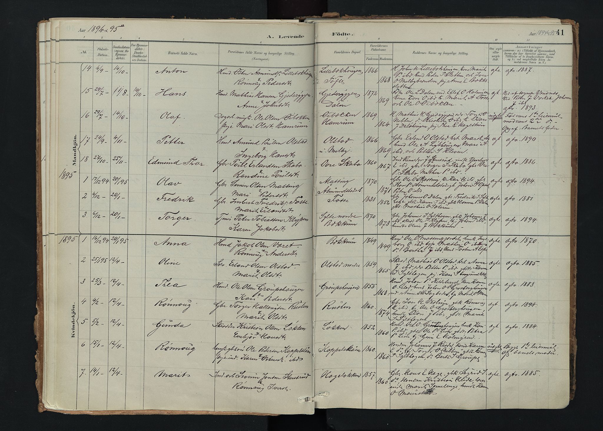 Nord-Fron prestekontor, AV/SAH-PREST-080/H/Ha/Haa/L0005: Parish register (official) no. 5, 1884-1914, p. 41