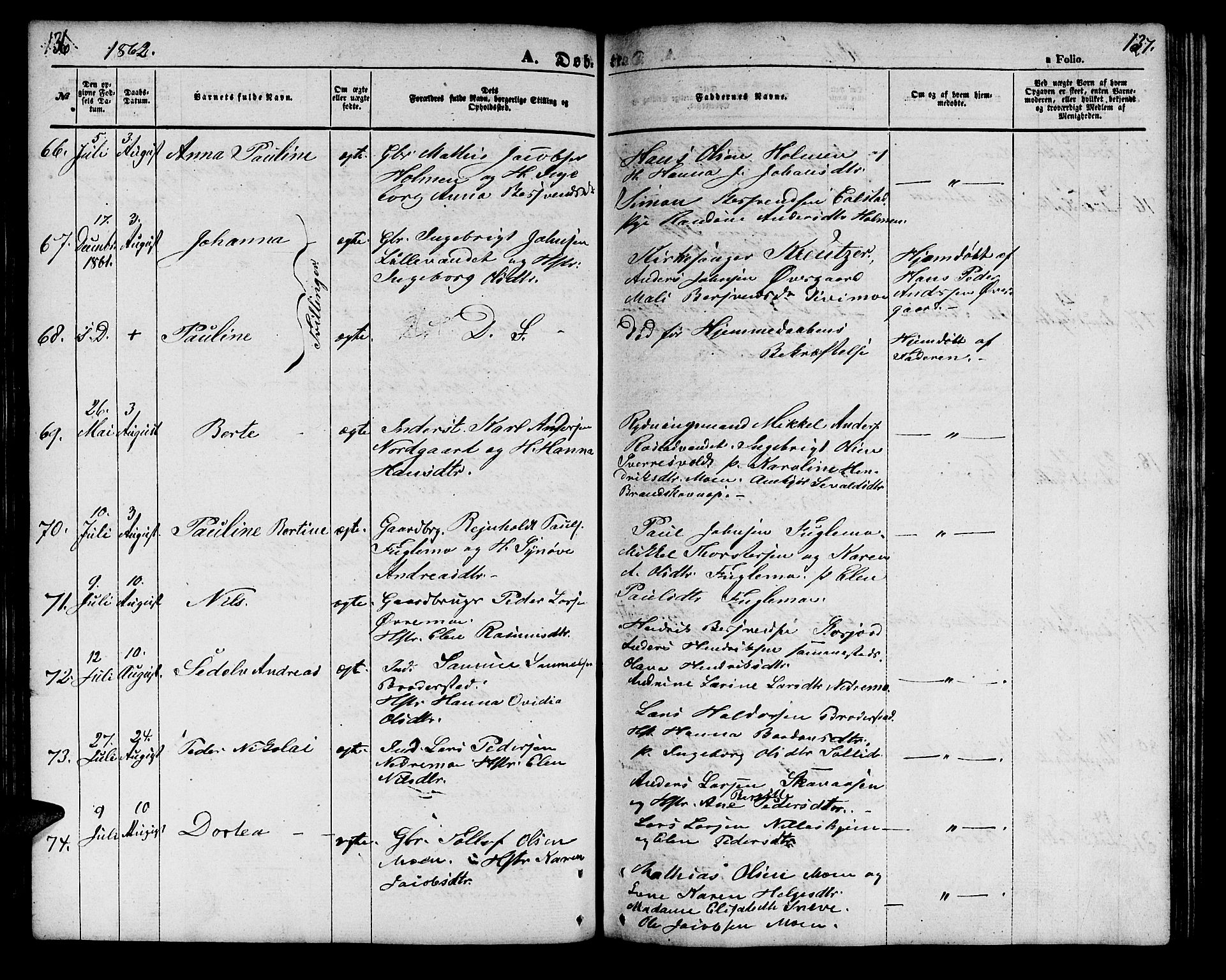 Målselv sokneprestembete, SATØ/S-1311/G/Ga/Gab/L0001klokker: Parish register (copy) no. 1, 1856-1866, p. 136-137