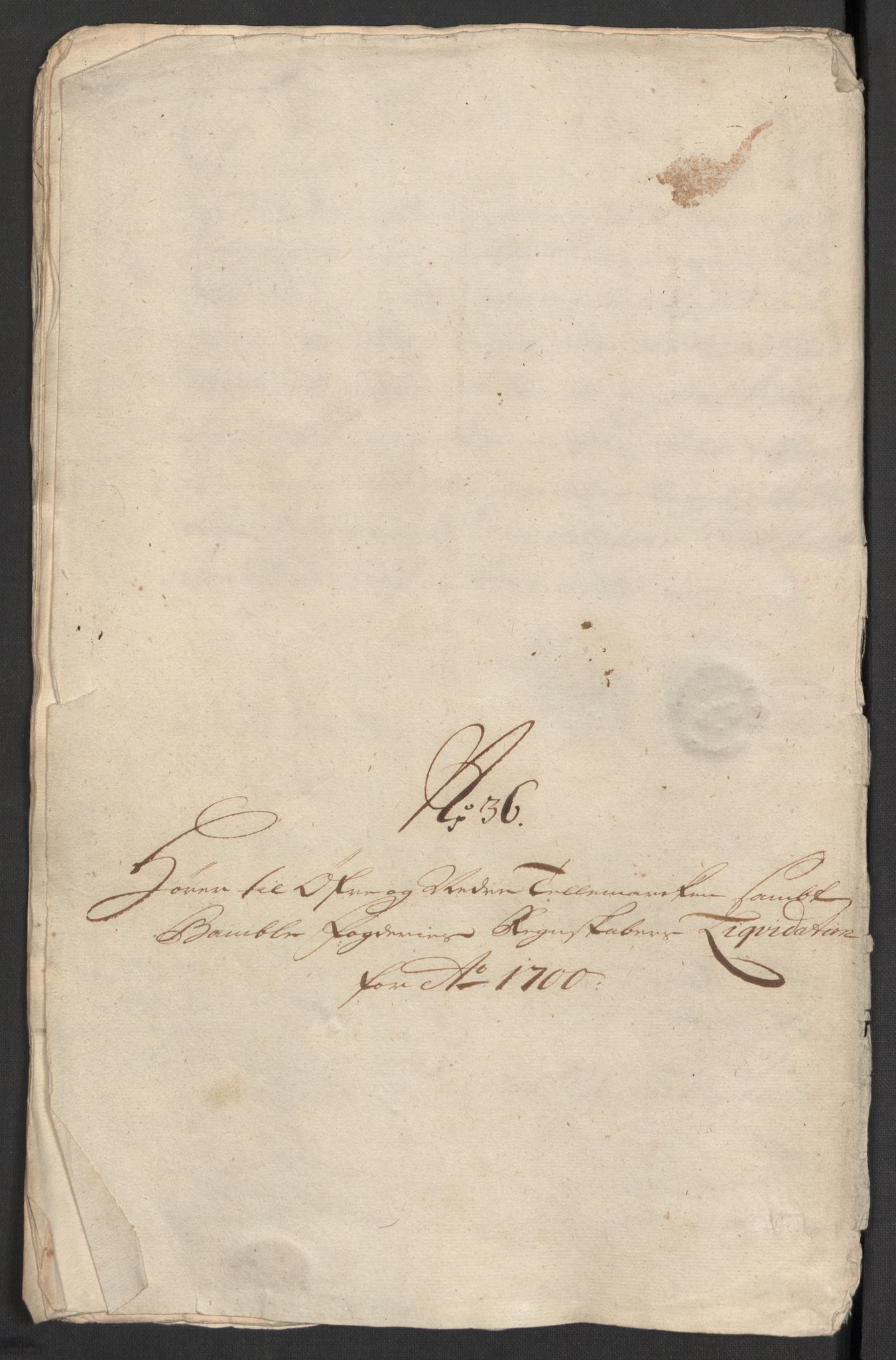 Rentekammeret inntil 1814, Reviderte regnskaper, Fogderegnskap, RA/EA-4092/R36/L2104: Fogderegnskap Øvre og Nedre Telemark og Bamble, 1700, p. 525