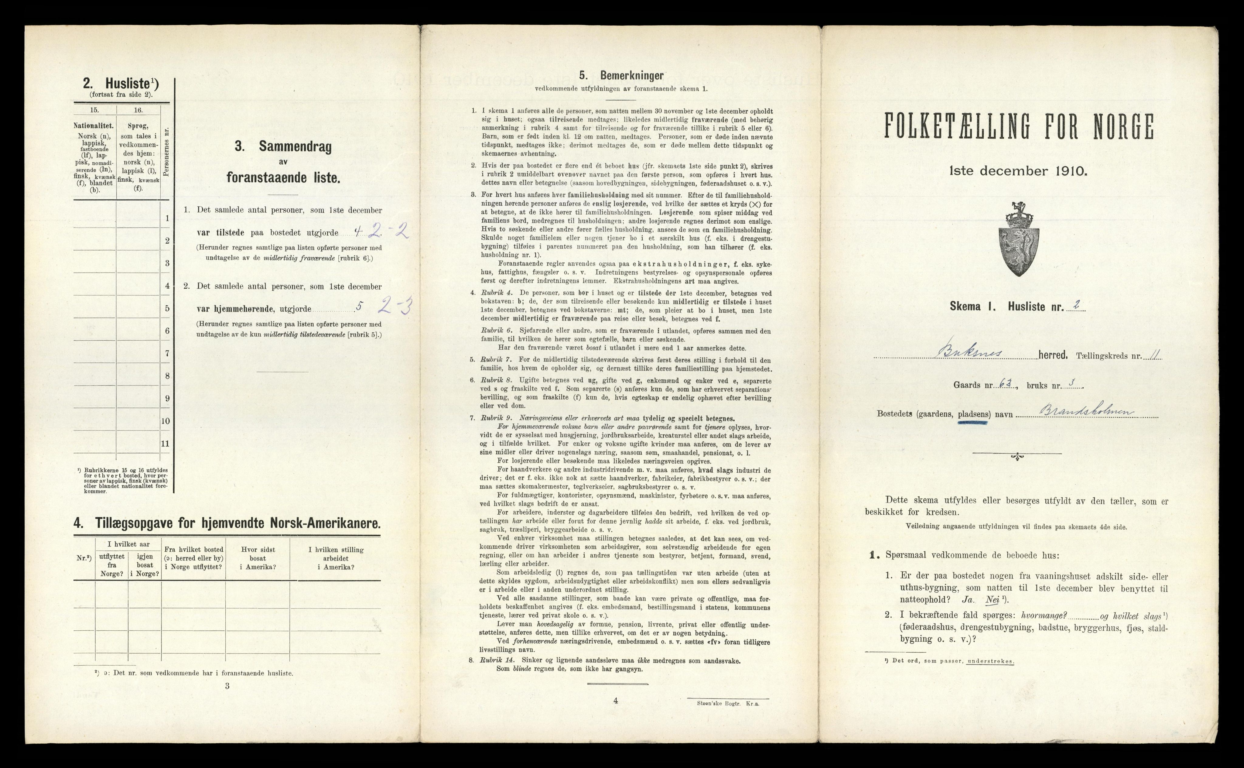 RA, 1910 census for Buksnes, 1910, p. 1734