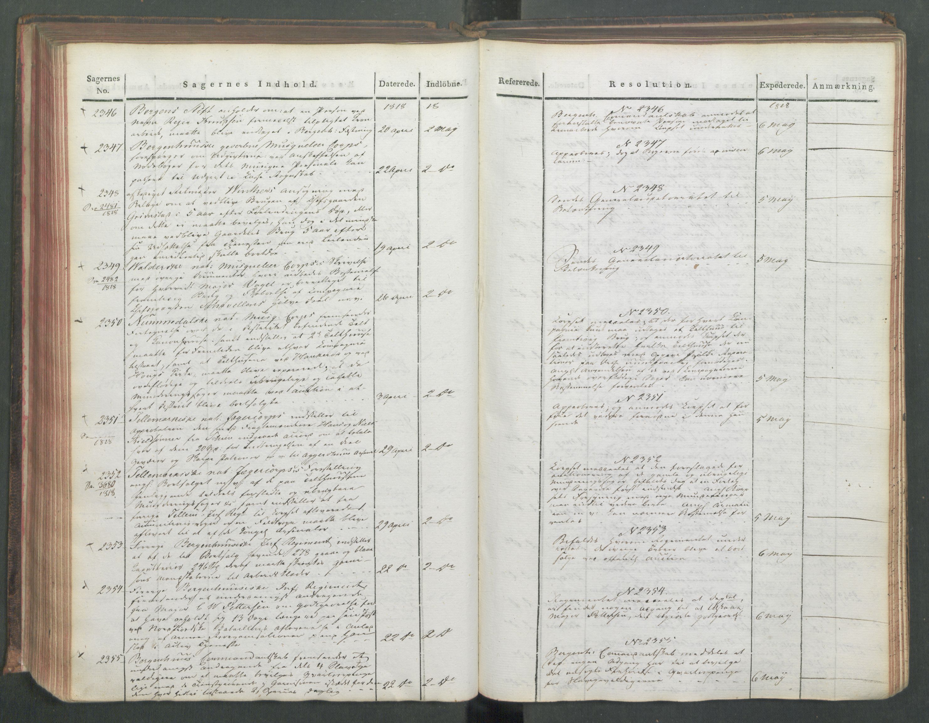 Armédepartementet, AV/RA-RAFA-3493/C/Ca/L0015: 6. Departements Journal, 1818