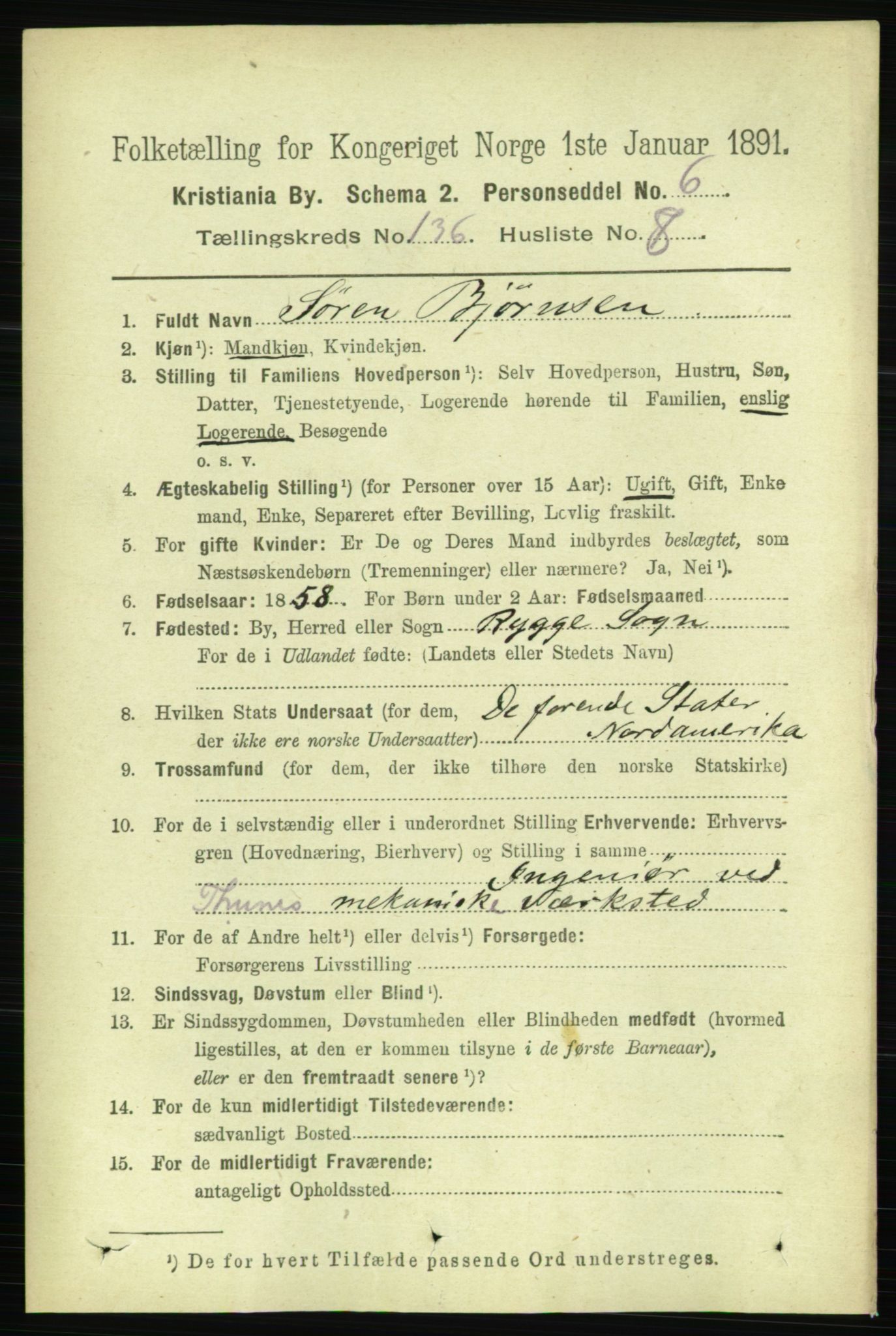 RA, 1891 census for 0301 Kristiania, 1891, p. 75419