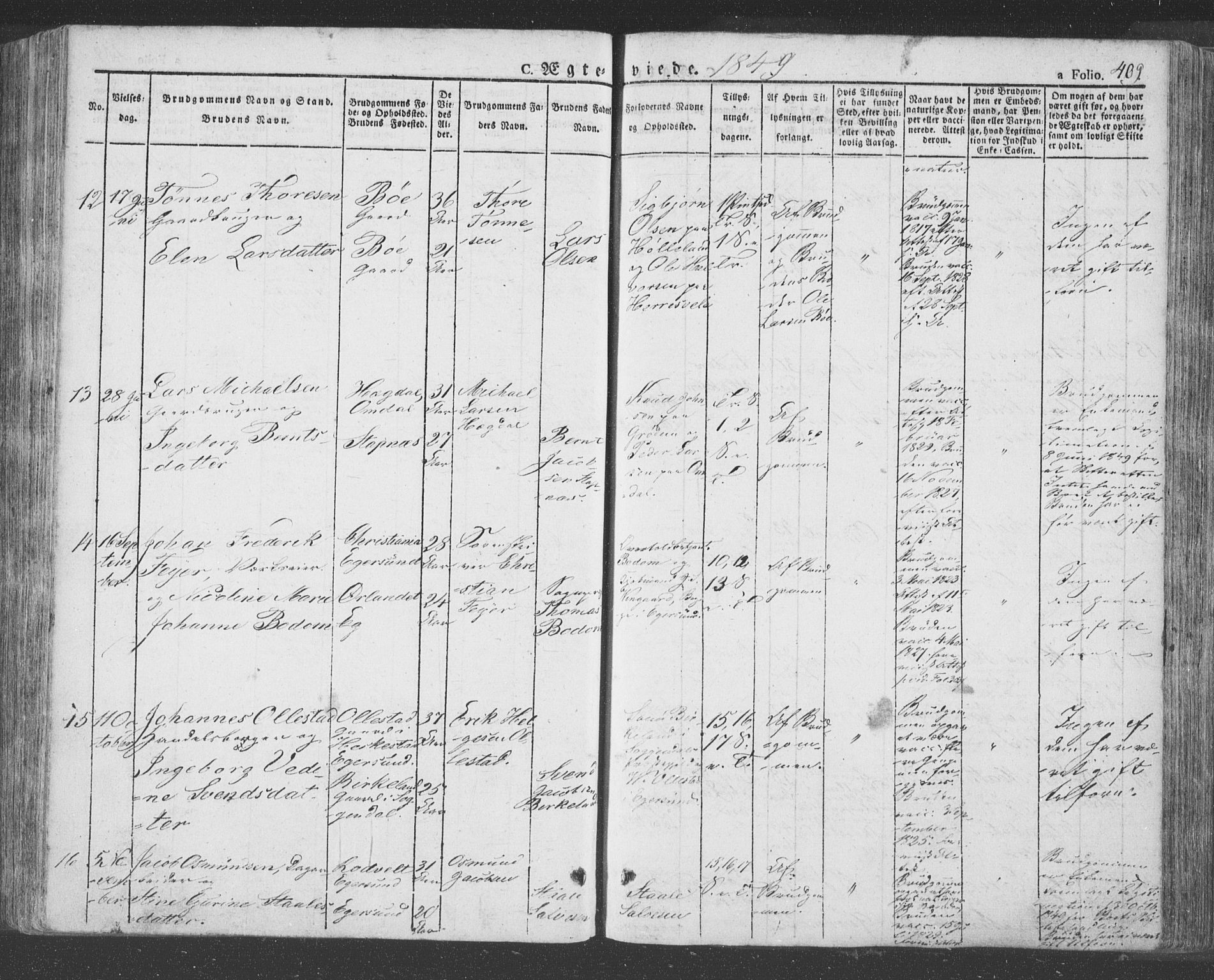 Eigersund sokneprestkontor, AV/SAST-A-101807/S08/L0009: Parish register (official) no. A 9, 1827-1850, p. 409