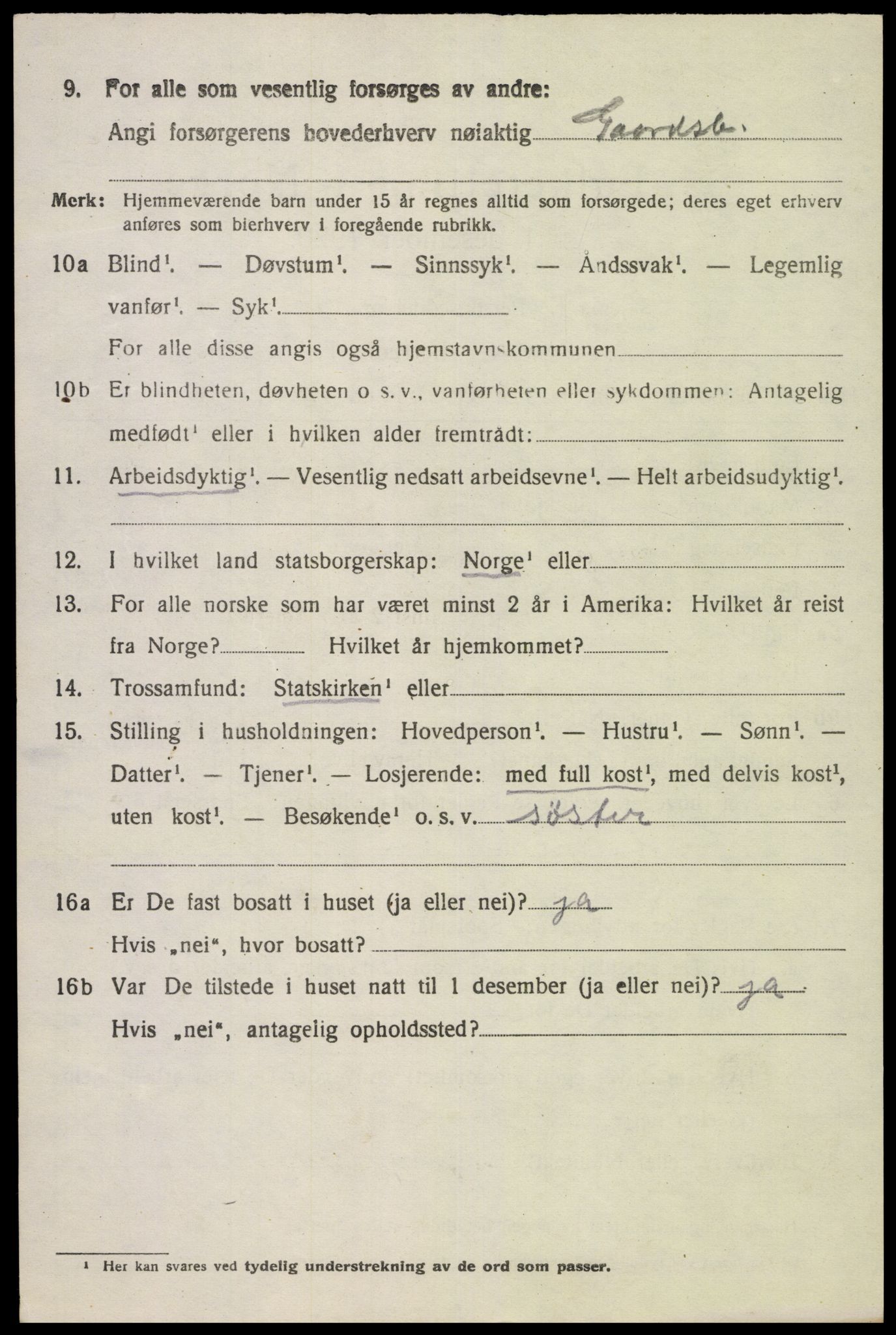 SAK, 1920 census for Kvinesdal, 1920, p. 2448