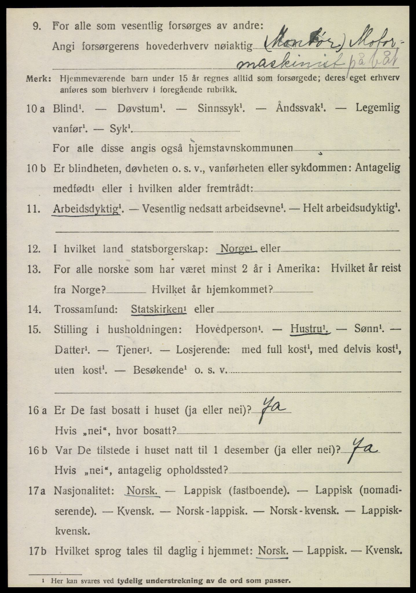 SAT, 1920 census for Brønnøy, 1920, p. 6611