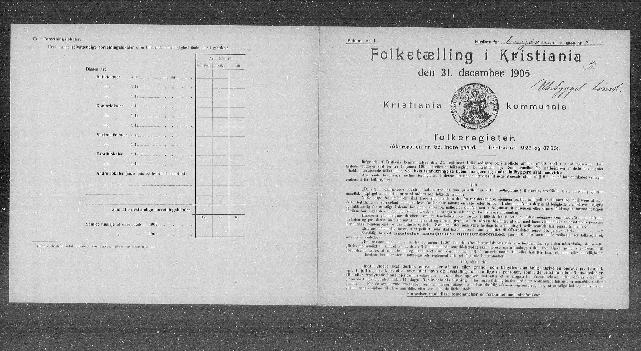 OBA, Municipal Census 1905 for Kristiania, 1905, p. 11106