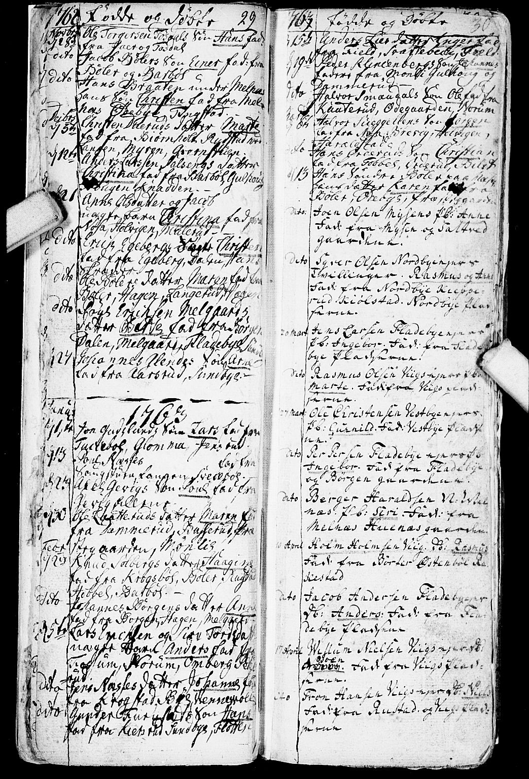Enebakk prestekontor Kirkebøker, SAO/A-10171c/F/Fa/L0002: Parish register (official) no. I 2, 1755-1806, p. 29-30