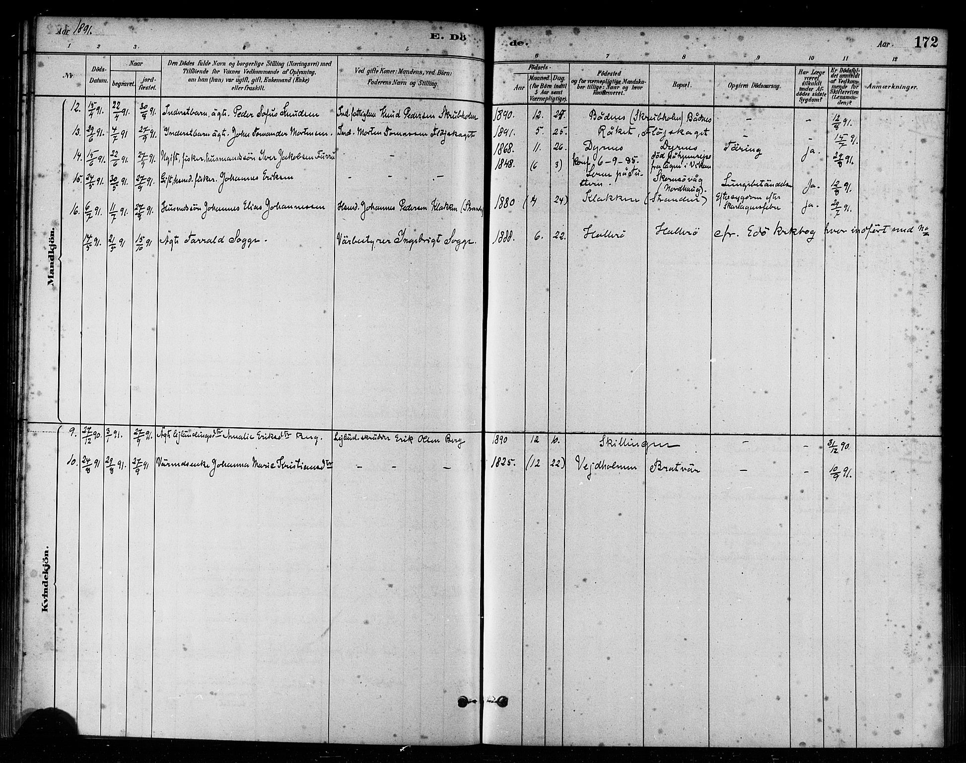 Ministerialprotokoller, klokkerbøker og fødselsregistre - Møre og Romsdal, AV/SAT-A-1454/582/L0947: Parish register (official) no. 582A01, 1880-1900, p. 172