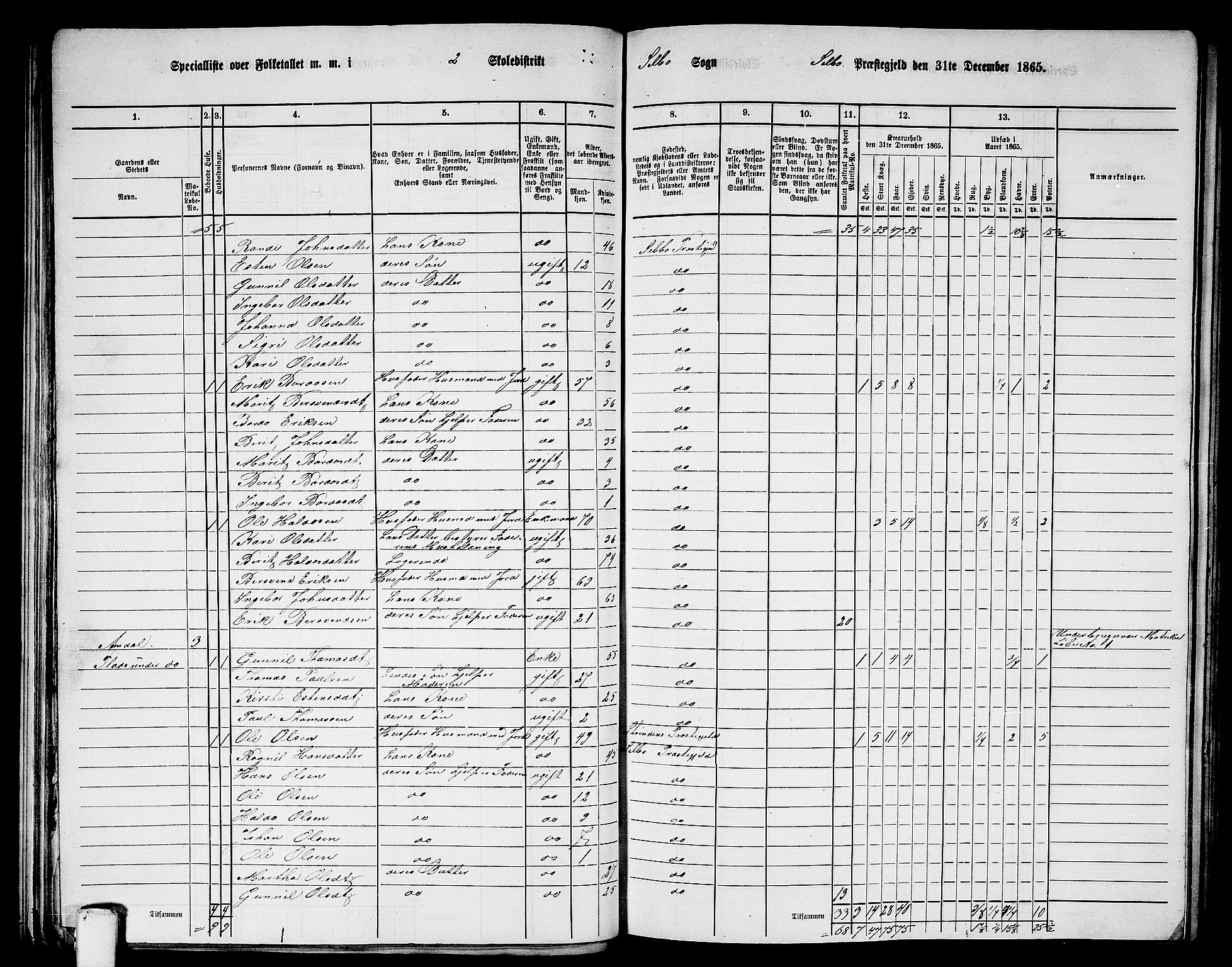 RA, 1865 census for Selbu, 1865, p. 19