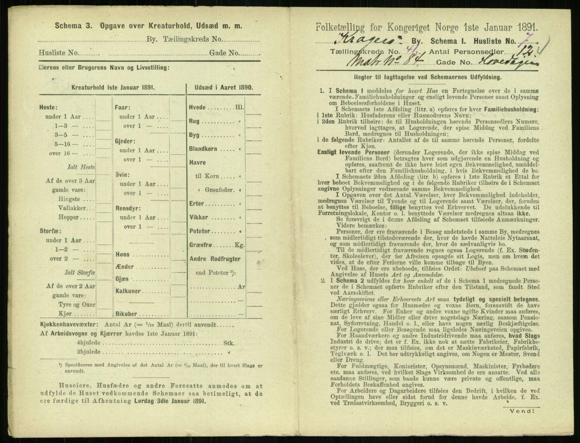 RA, 1891 census for 0801 Kragerø, 1891, p. 1670