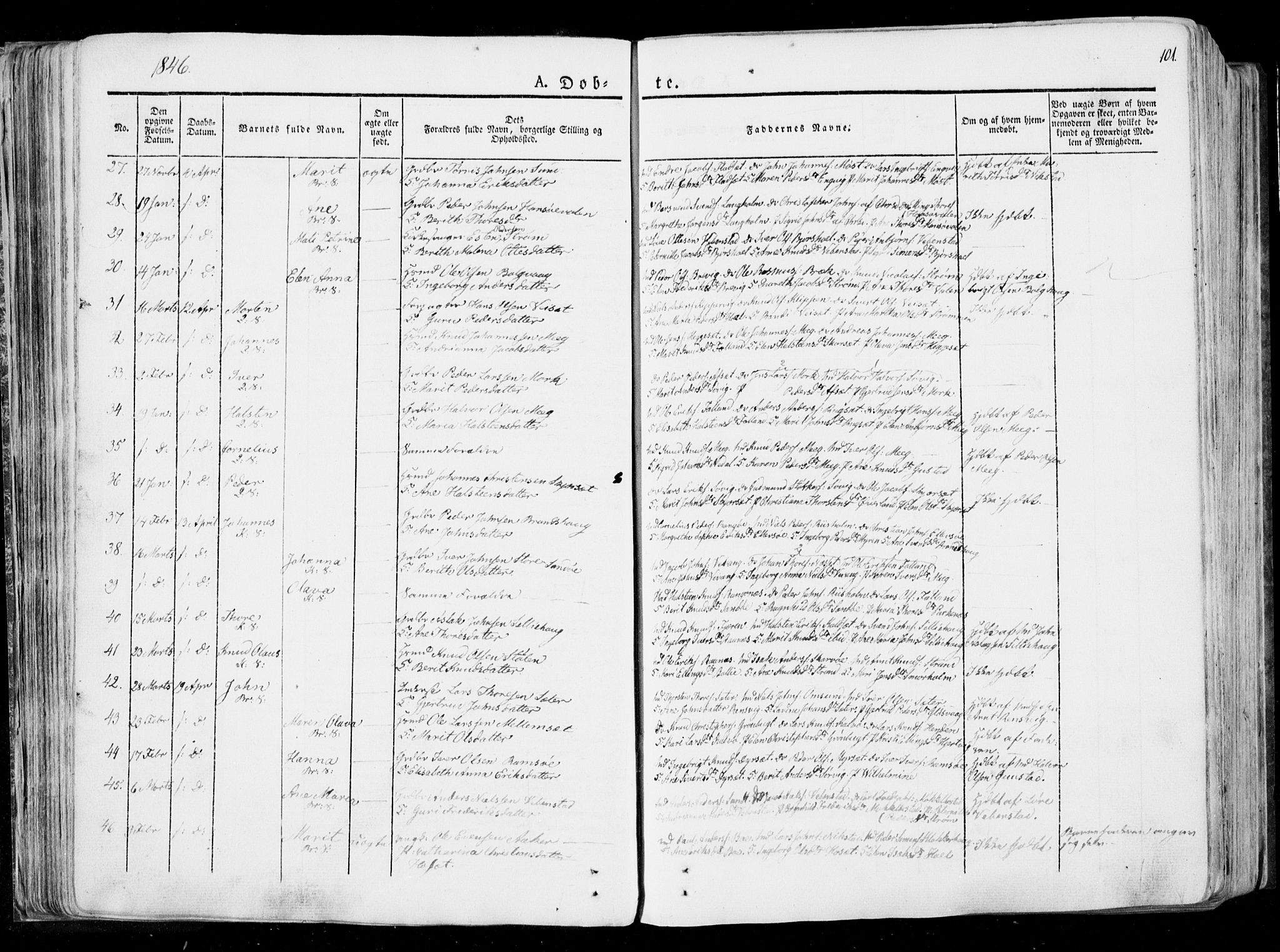 Ministerialprotokoller, klokkerbøker og fødselsregistre - Møre og Romsdal, SAT/A-1454/568/L0803: Parish register (official) no. 568A10, 1830-1853, p. 101