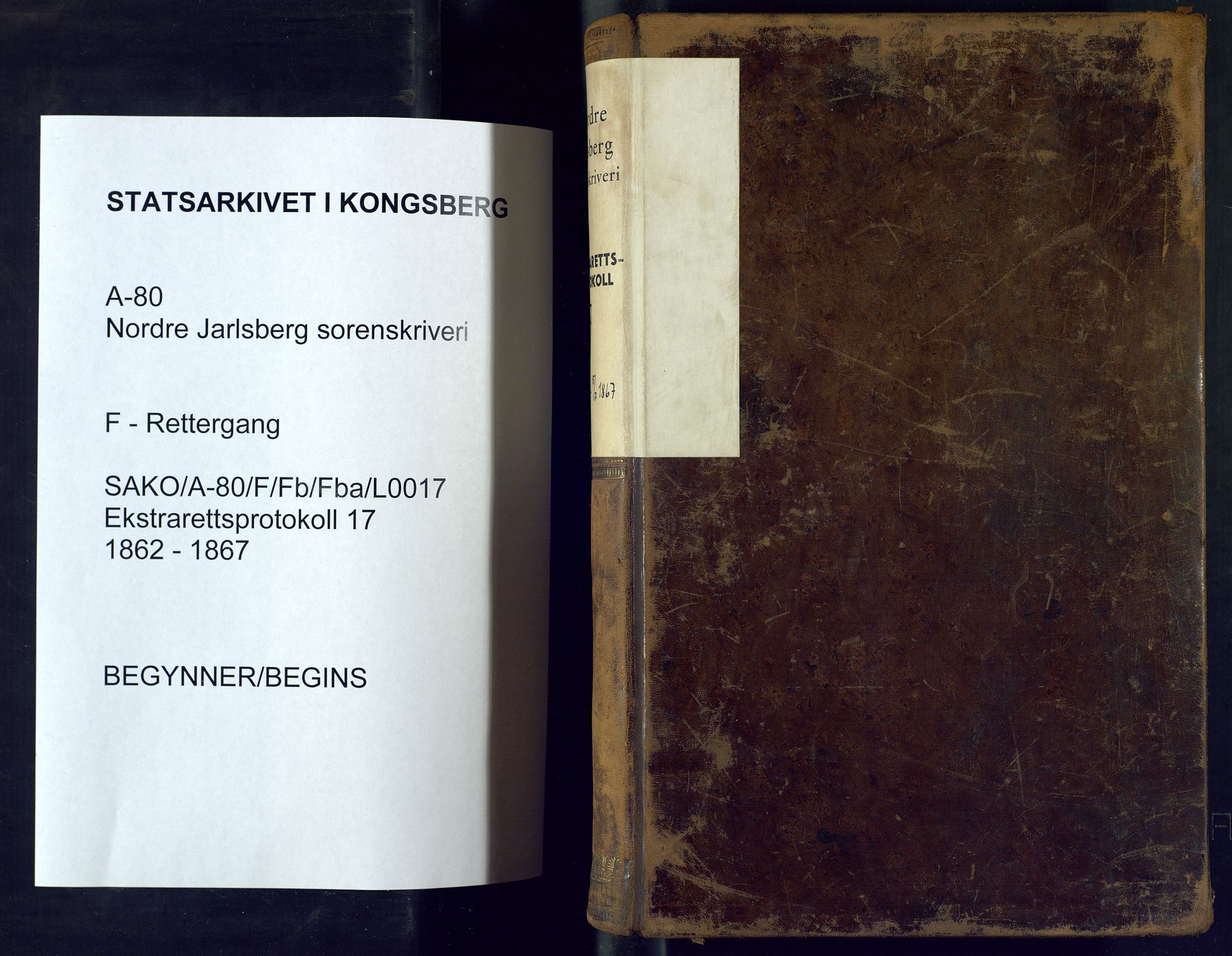 Nordre Jarlsberg sorenskriveri, AV/SAKO-A-80/F/Fb/Fba/L0017: Ekstrarettsprotokoll, 1862-1867