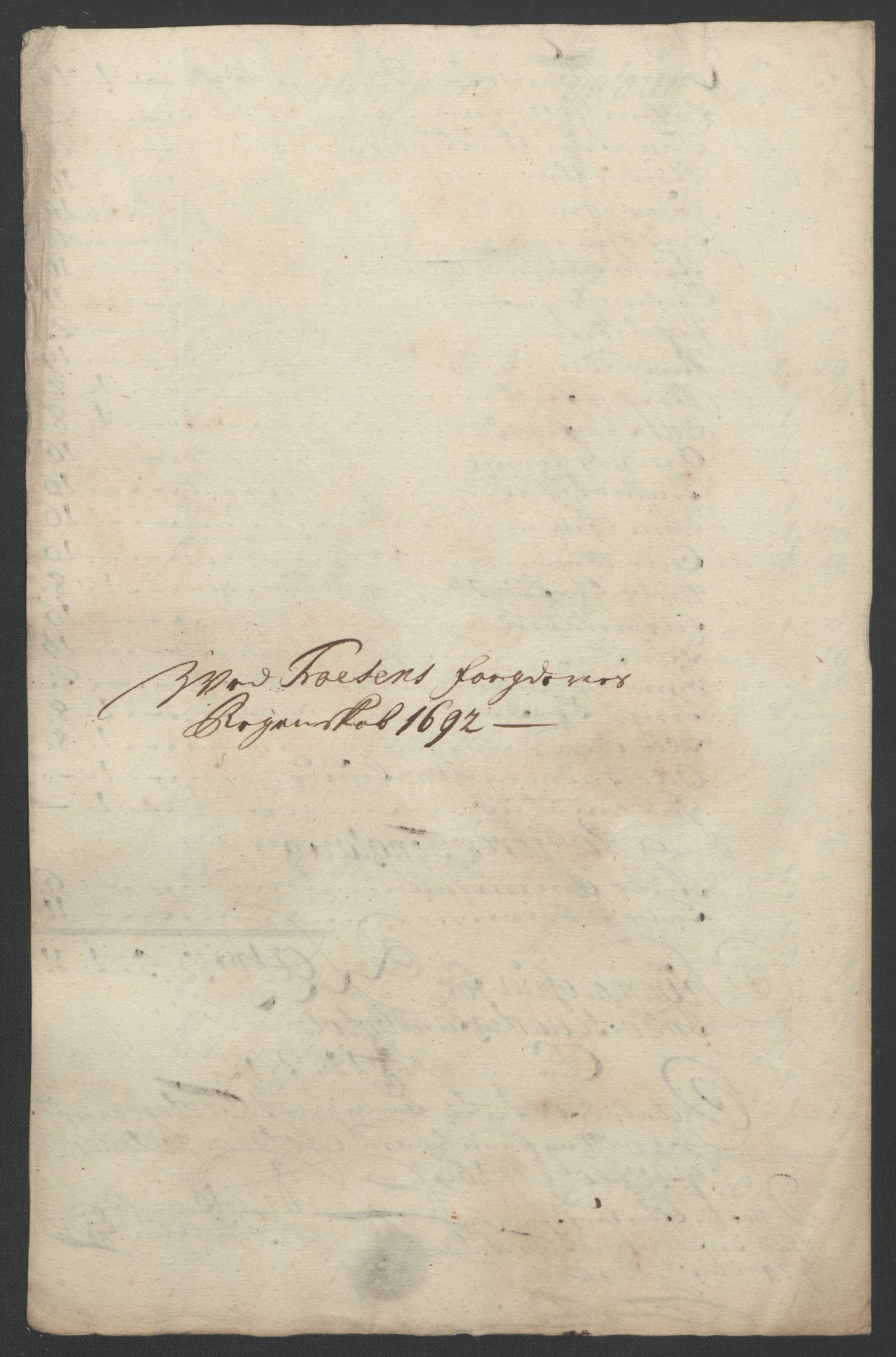 Rentekammeret inntil 1814, Reviderte regnskaper, Fogderegnskap, RA/EA-4092/R57/L3849: Fogderegnskap Fosen, 1692-1693, p. 204