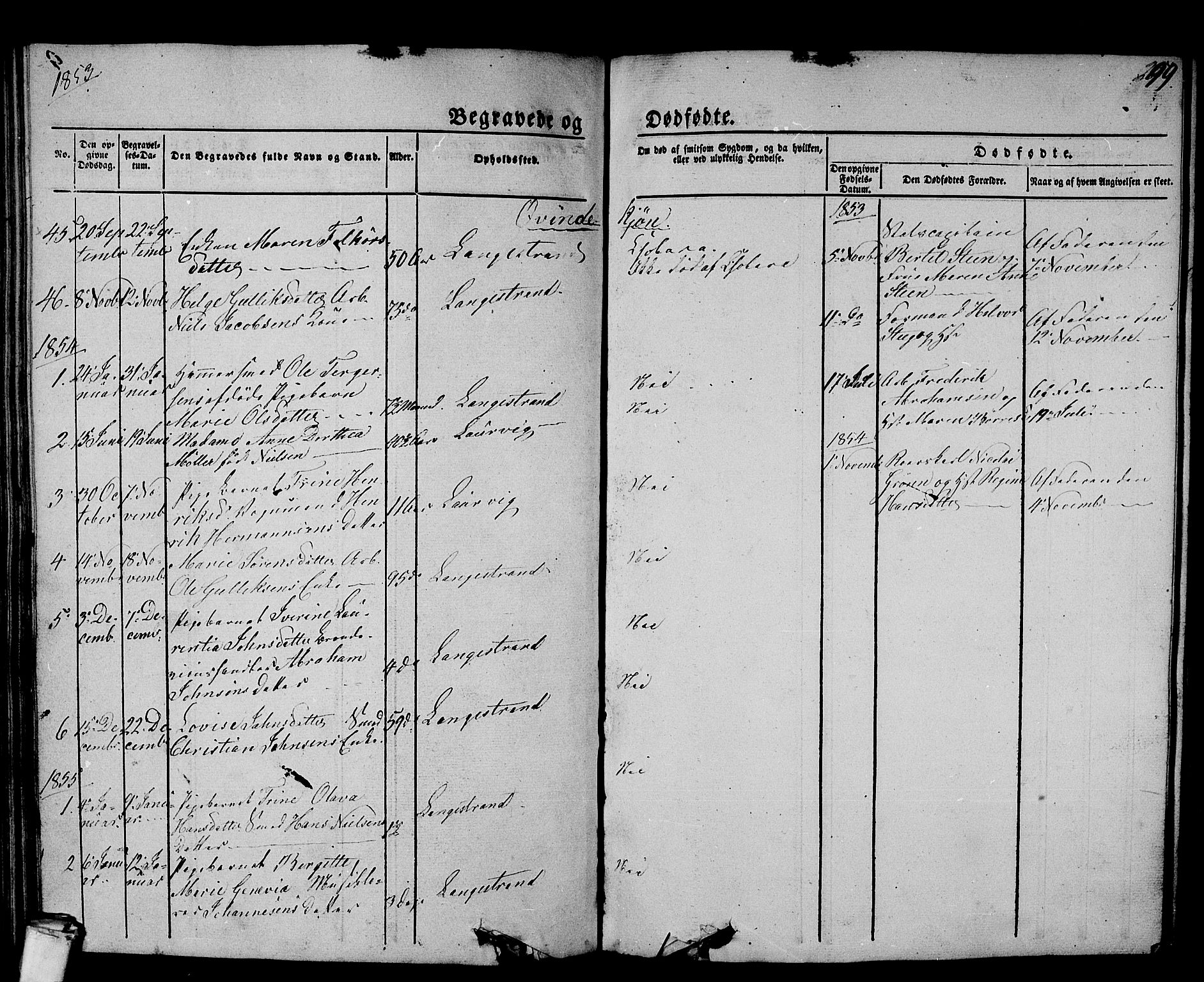 Larvik kirkebøker, SAKO/A-352/G/Gb/L0002: Parish register (copy) no. II 2, 1843-1866, p. 299