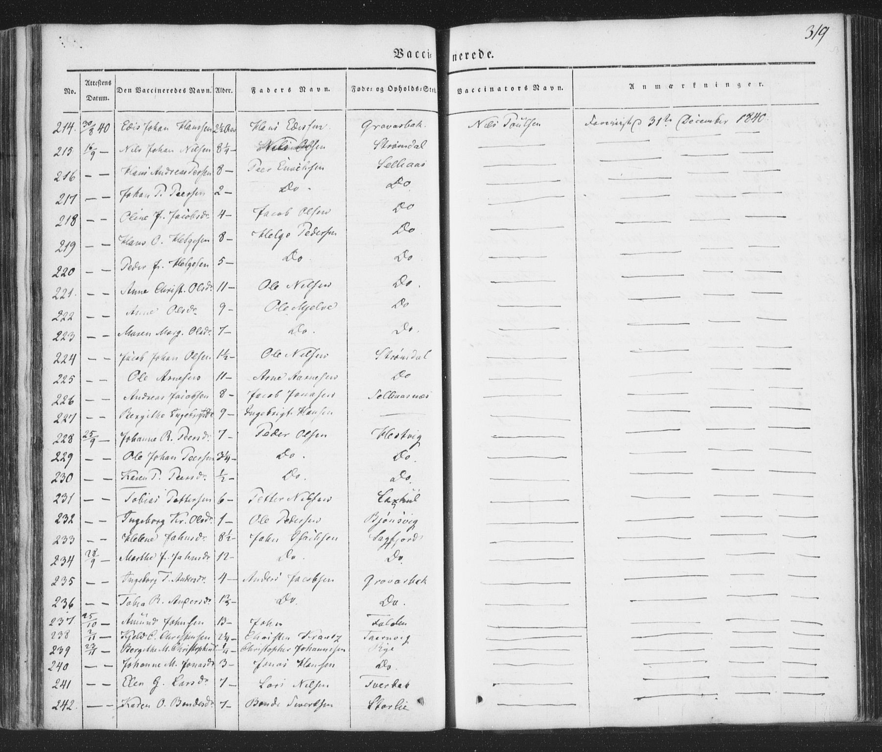 Ministerialprotokoller, klokkerbøker og fødselsregistre - Nordland, AV/SAT-A-1459/853/L0769: Parish register (official) no. 853A08, 1836-1856, p. 319