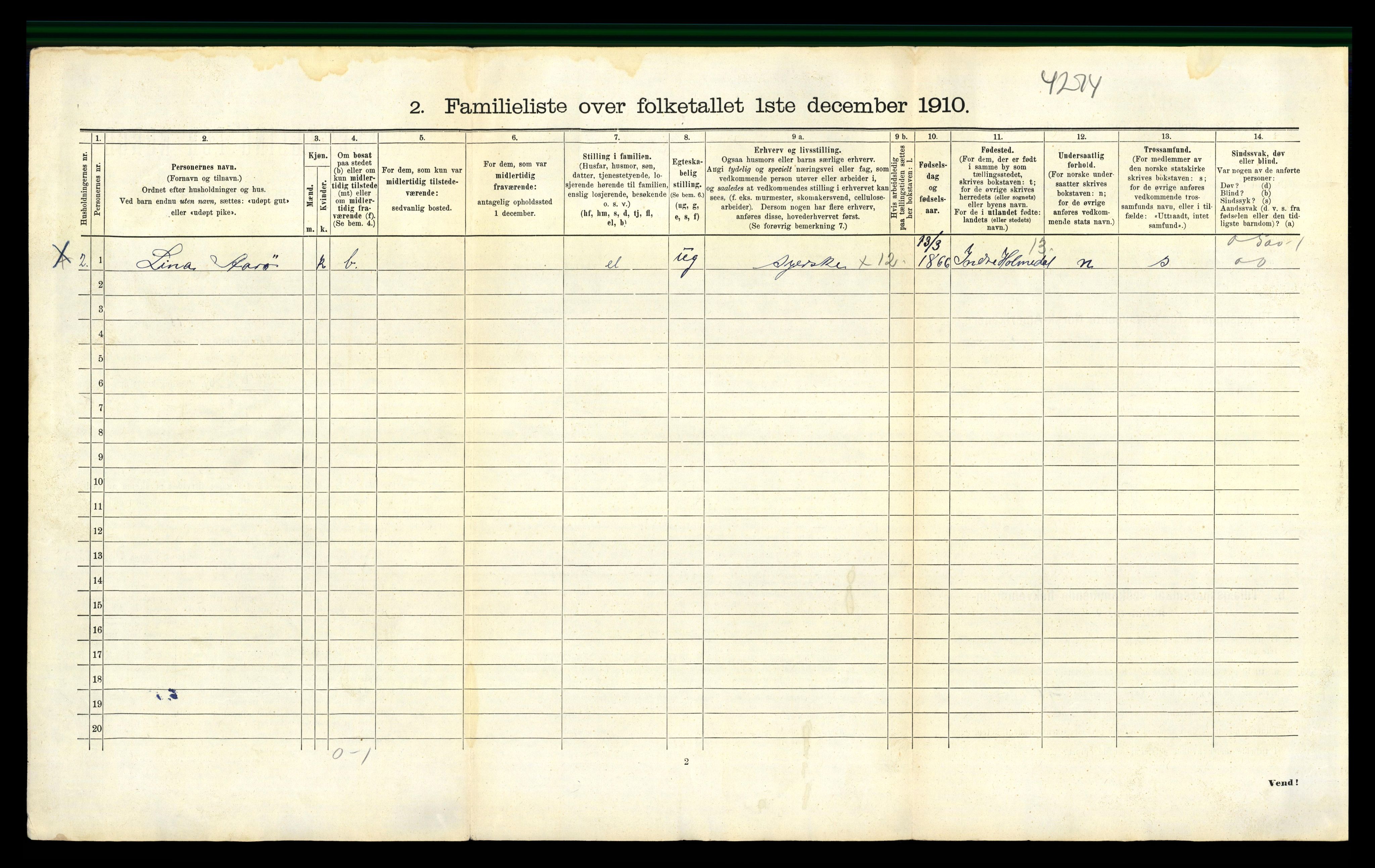 RA, 1910 census for Bergen, 1910, p. 31914