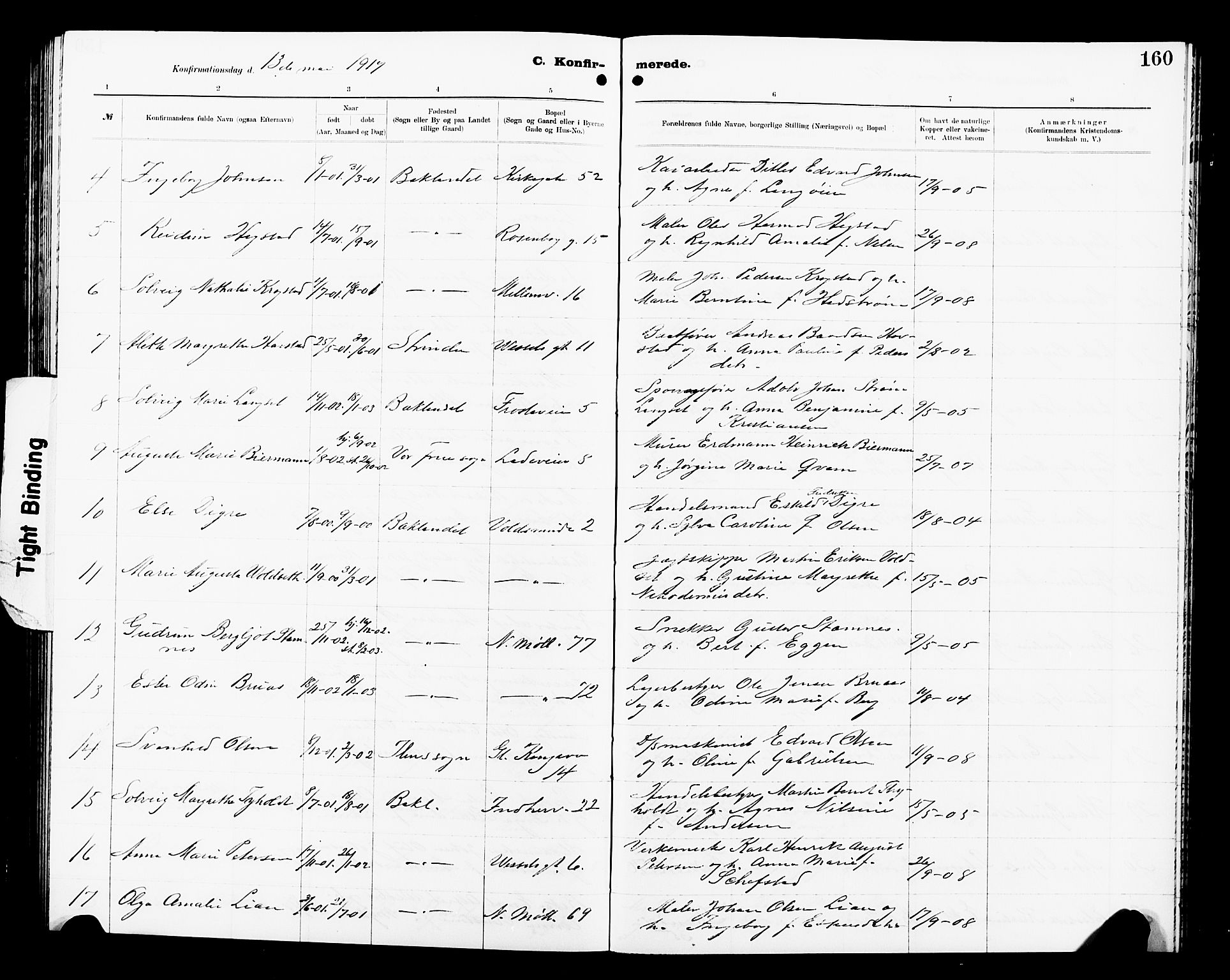 Ministerialprotokoller, klokkerbøker og fødselsregistre - Sør-Trøndelag, AV/SAT-A-1456/605/L0256: Parish register (copy) no. 605C03, 1916-1920, p. 160