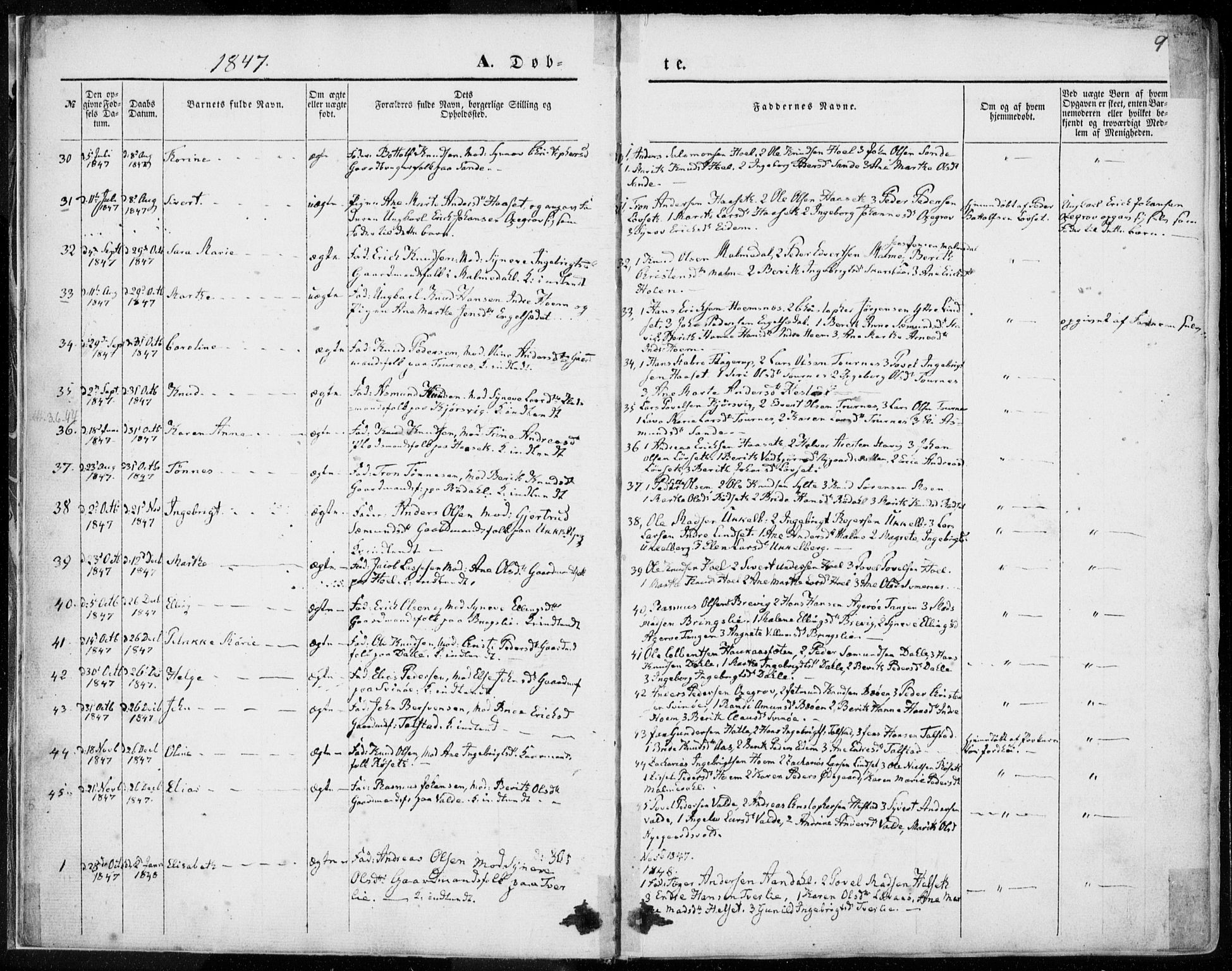 Ministerialprotokoller, klokkerbøker og fødselsregistre - Møre og Romsdal, SAT/A-1454/565/L0748: Parish register (official) no. 565A02, 1845-1872, p. 9