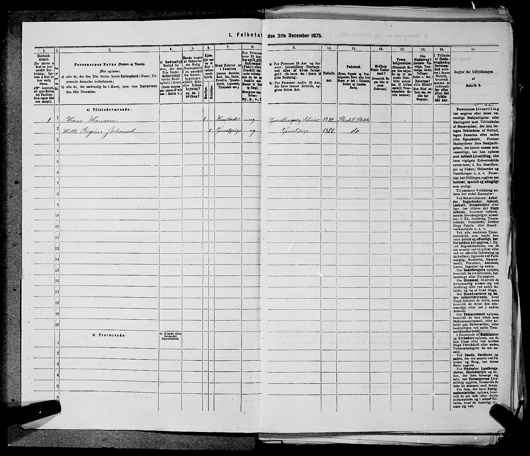 SAKO, 1875 census for 0720P Stokke, 1875, p. 1243