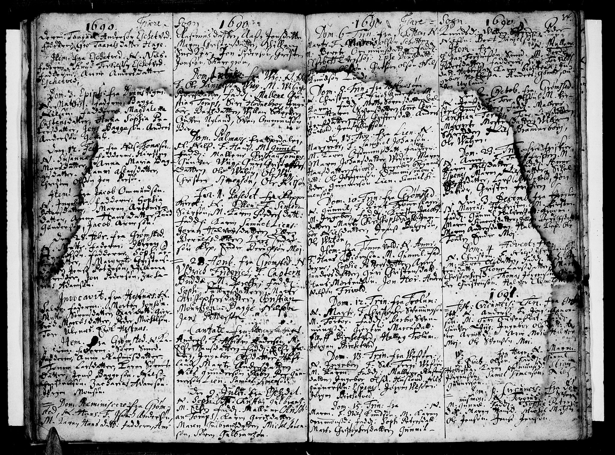 Øyestad sokneprestkontor, AV/SAK-1111-0049/F/Fa/L0001: Parish register (official) no. A 1 /2, 1683-1695, p. 34