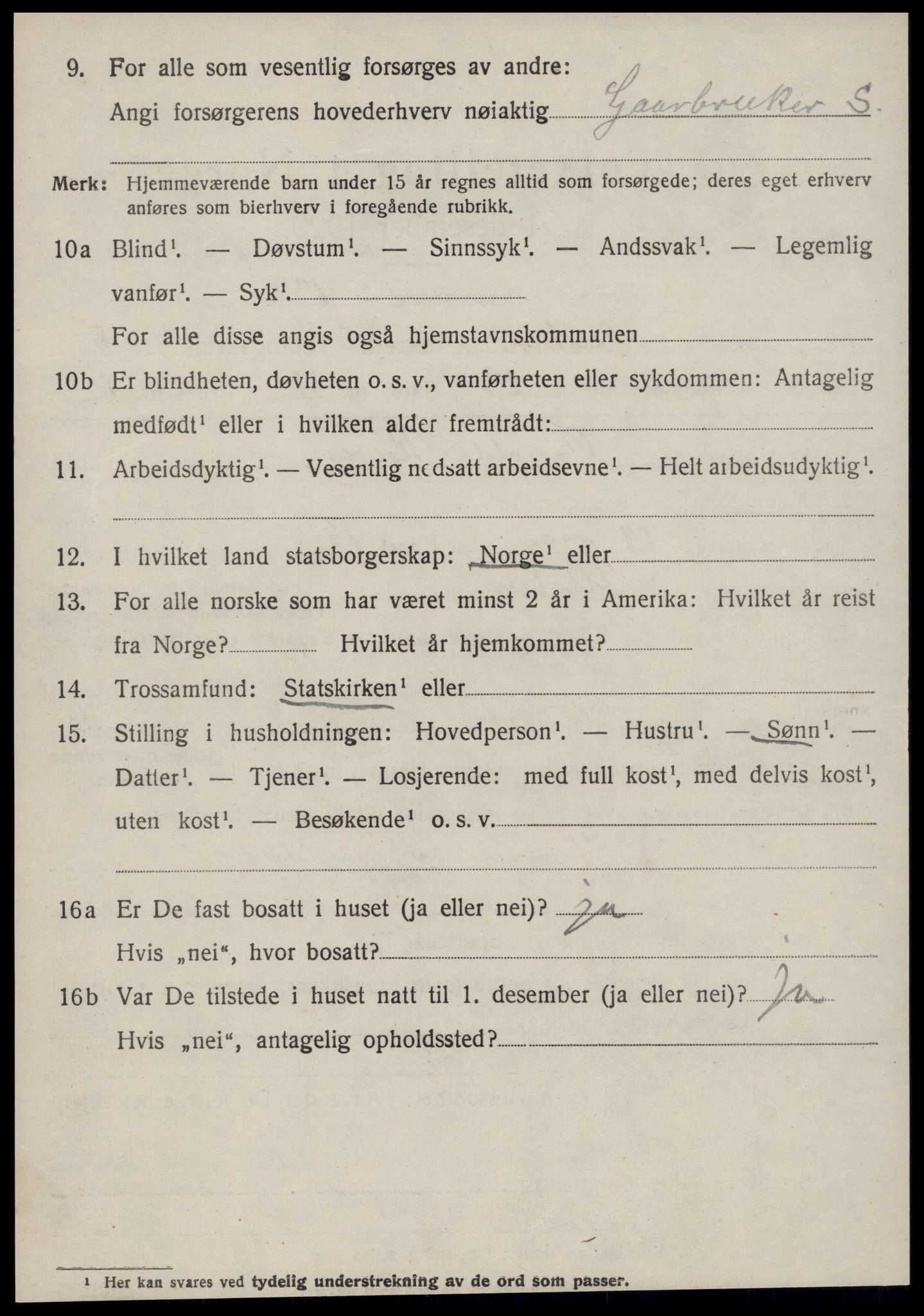 SAT, 1920 census for Ulstein, 1920, p. 4977