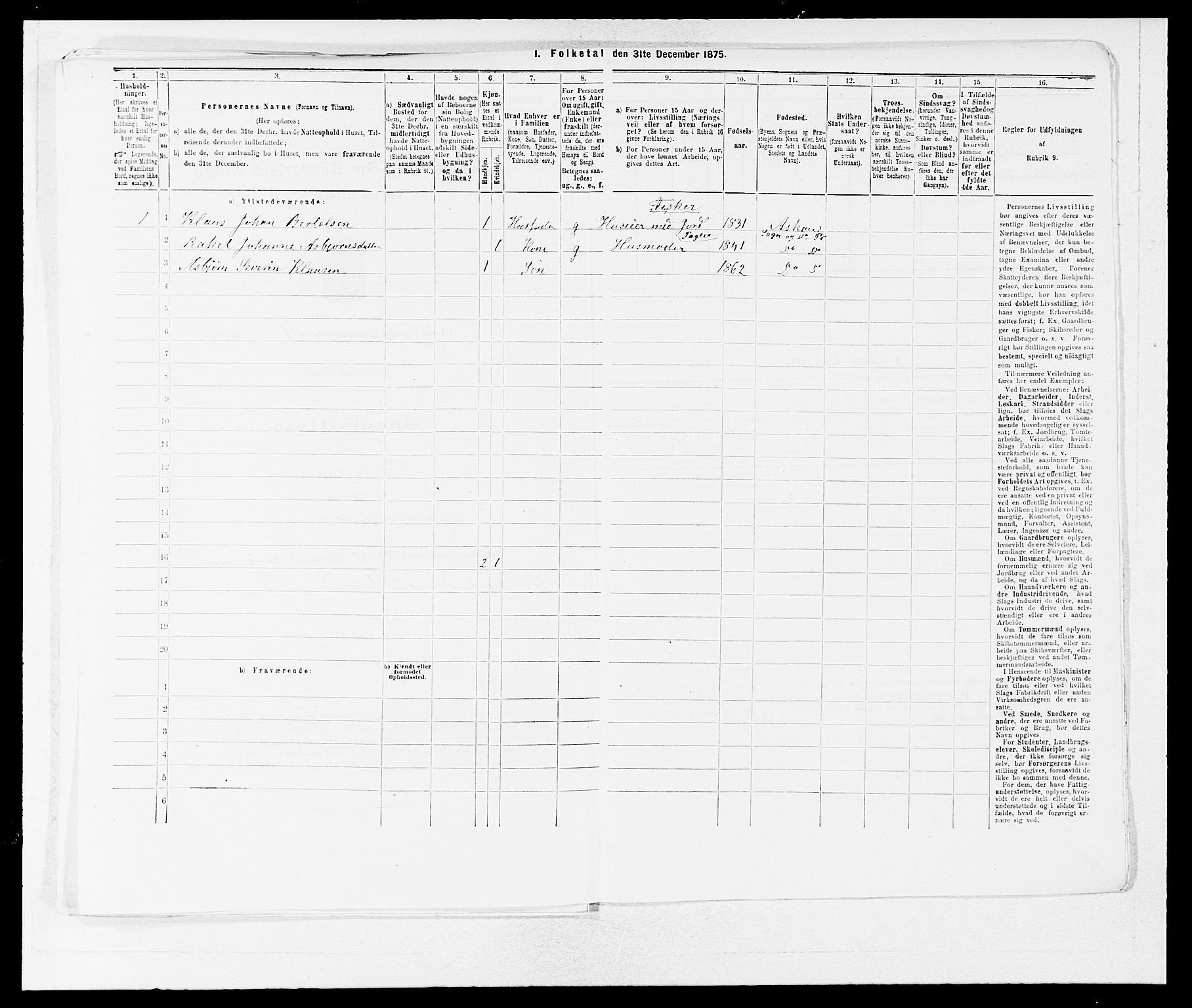 SAB, 1875 census for 1247P Askøy, 1875, p. 136