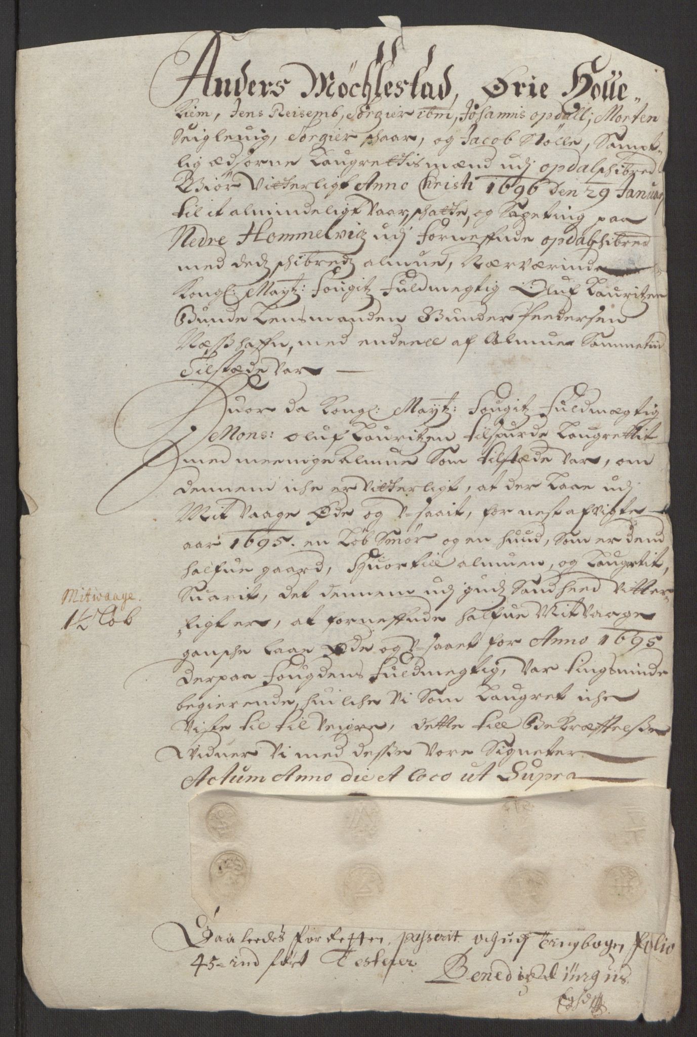 Rentekammeret inntil 1814, Reviderte regnskaper, Fogderegnskap, AV/RA-EA-4092/R48/L2976: Fogderegnskap Sunnhordland og Hardanger, 1695-1696, p. 131