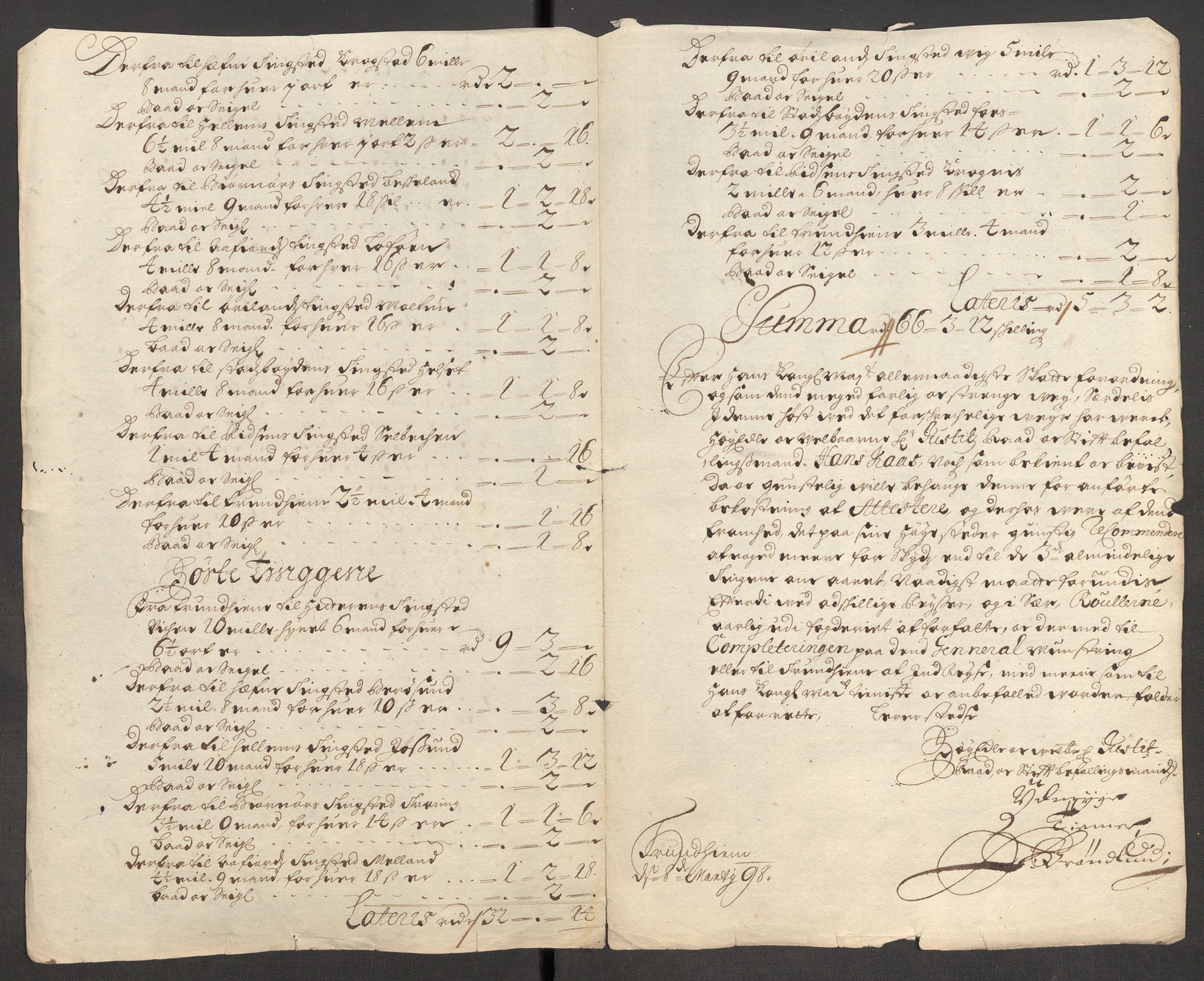 Rentekammeret inntil 1814, Reviderte regnskaper, Fogderegnskap, RA/EA-4092/R57/L3852: Fogderegnskap Fosen, 1697, p. 190