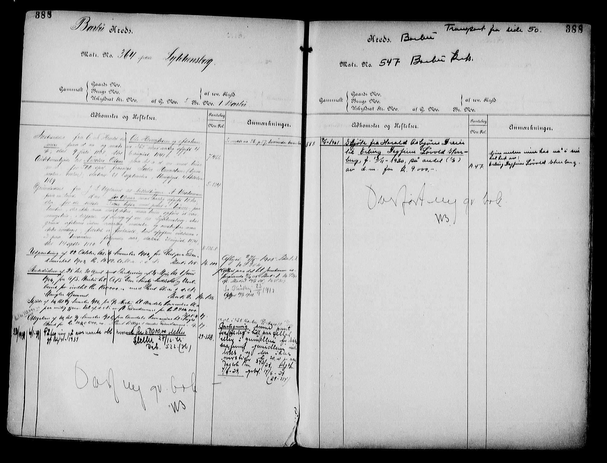 Arendal byfogd, AV/SAK-1222-0001/G/Ga/L0014: Mortgage register no. 12, 1865-1960, p. 388