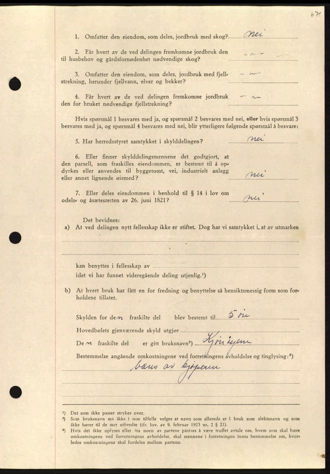 Nordmøre sorenskriveri, AV/SAT-A-4132/1/2/2Ca: Mortgage book no. A97, 1944-1944, Diary no: : 941/1944