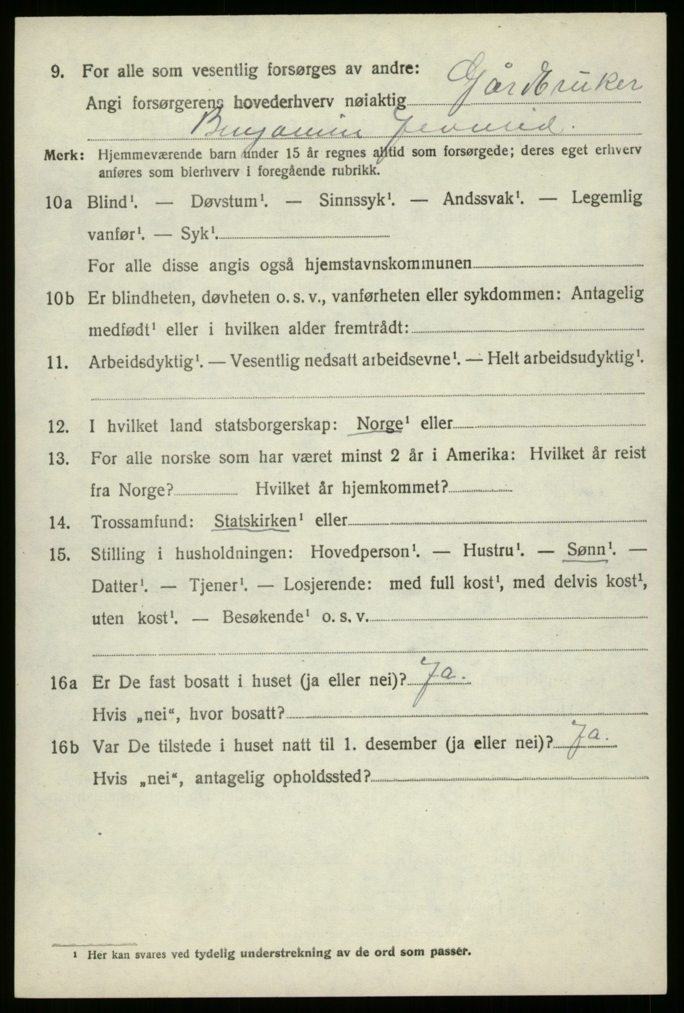 SAB, 1920 census for Innvik, 1920, p. 4622