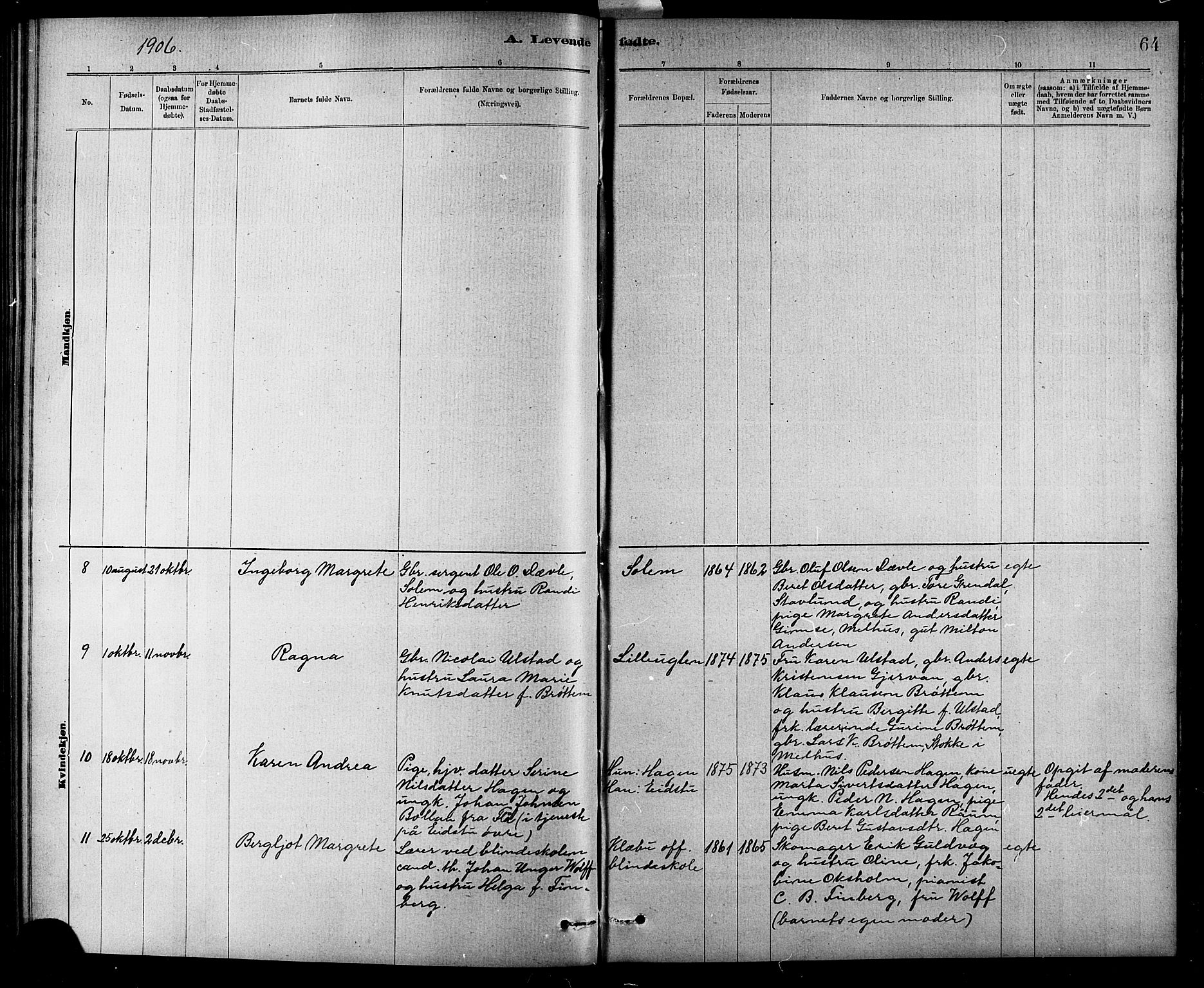 Ministerialprotokoller, klokkerbøker og fødselsregistre - Sør-Trøndelag, SAT/A-1456/618/L0452: Parish register (copy) no. 618C03, 1884-1906, p. 64