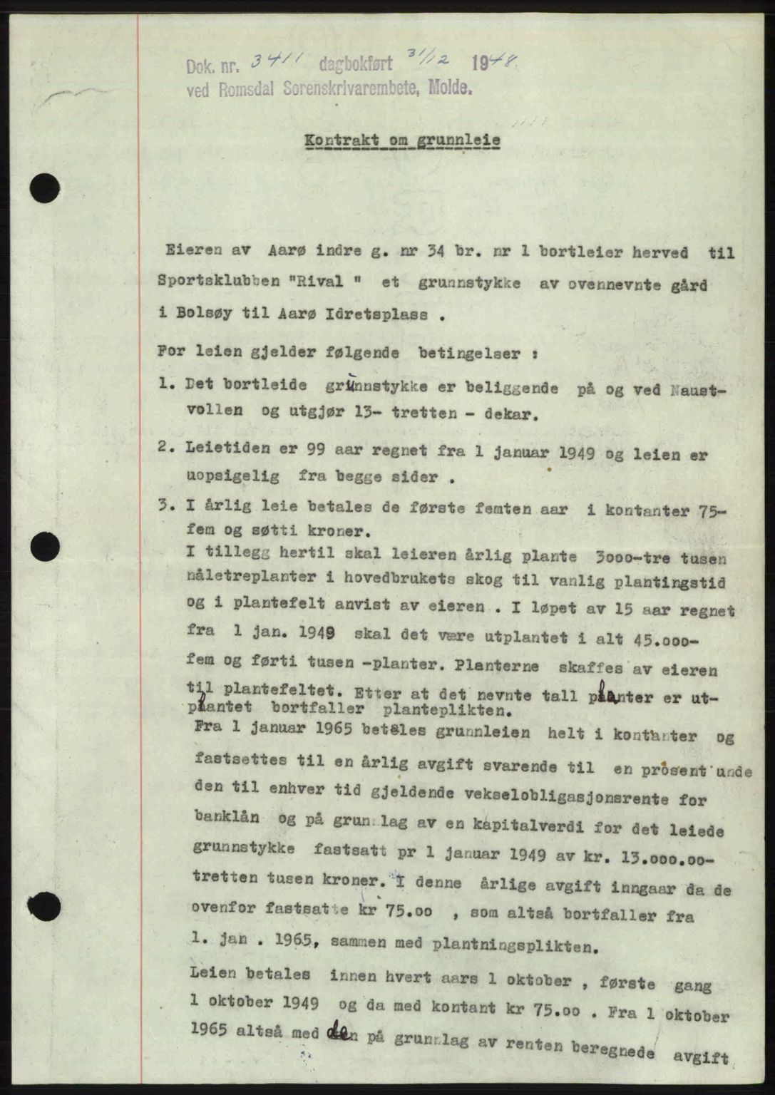 Romsdal sorenskriveri, AV/SAT-A-4149/1/2/2C: Mortgage book no. A28, 1948-1949, Diary no: : 3411/1948