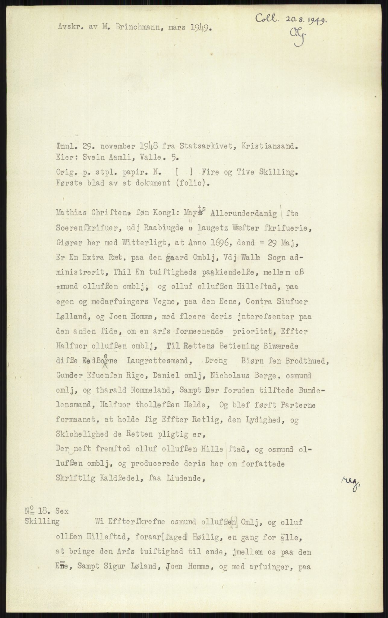 Samlinger til kildeutgivelse, Diplomavskriftsamlingen, AV/RA-EA-4053/H/Ha, p. 230