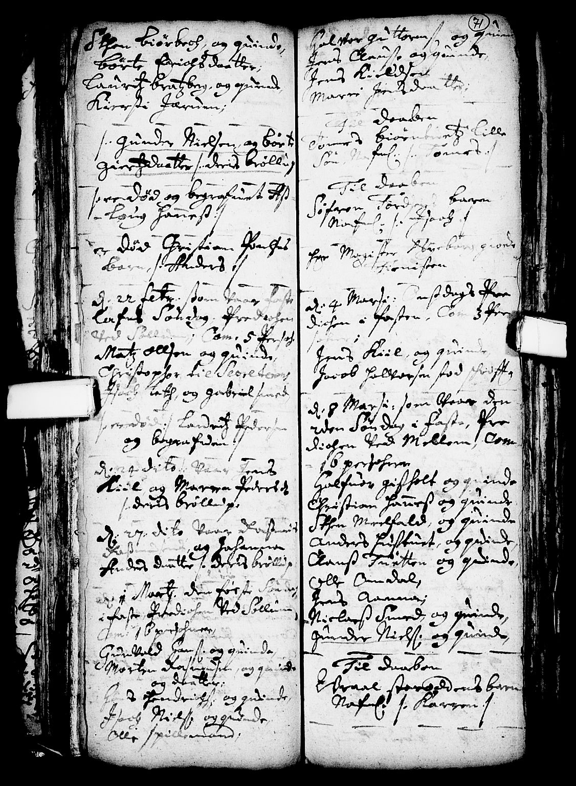 Solum kirkebøker, SAKO/A-306/F/Fa/L0001: Parish register (official) no. I 1, 1701-1716, p. 71